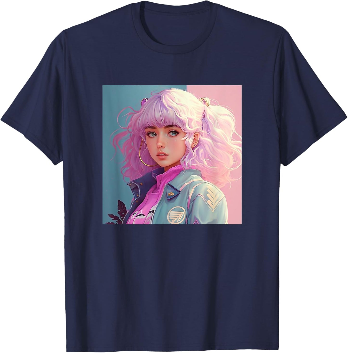 Japanese Anime Girl T-Shirt - T-Shirt | Navy