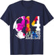 14 Years of Being Awesome Soccer 14th Birthday T-Shirt - T-Shirt | Navy