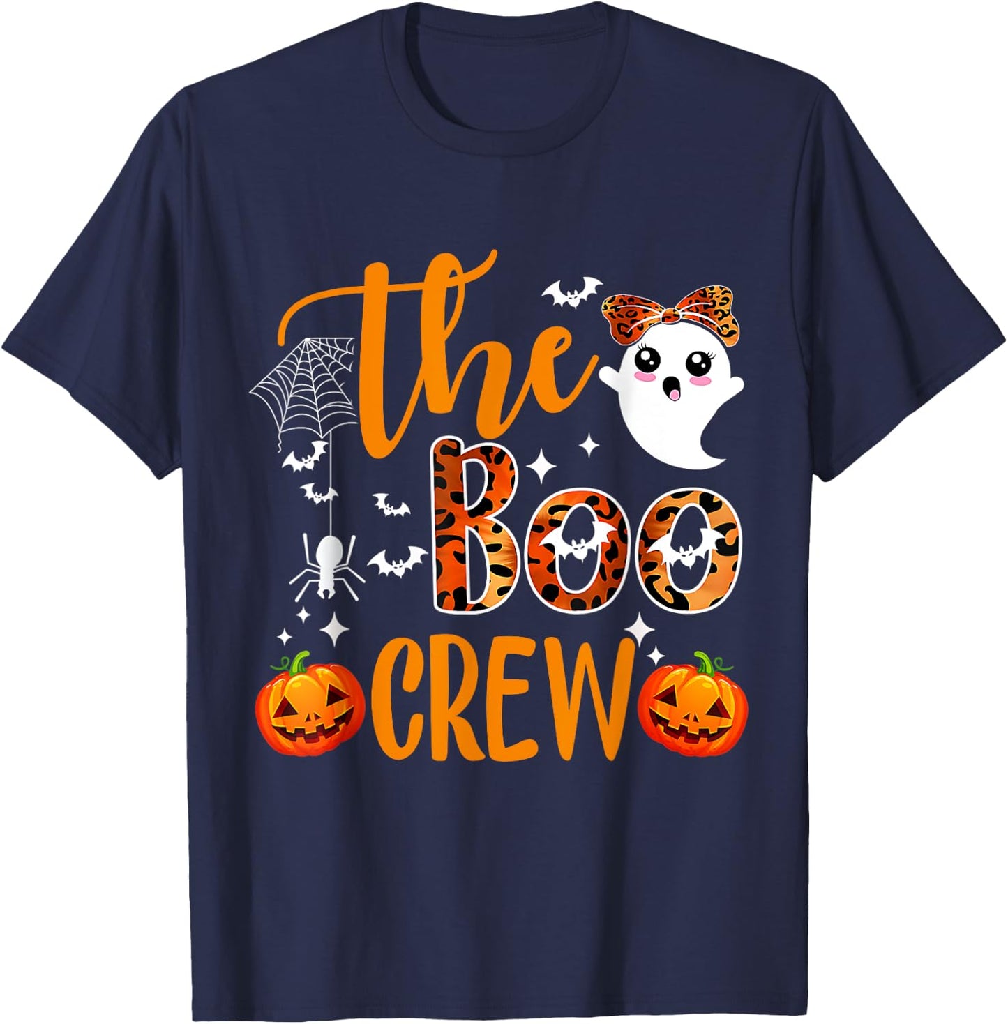Leopard Halloween Boo Crew Halloween Costume T-Shirt - T-Shirt | Navy