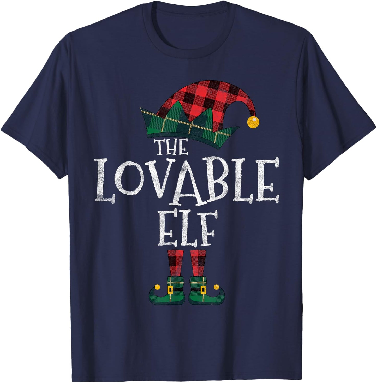 The Lovable Elf Matching Family Group Gift Funny Christmas T-Shirt - T-Shirt | Navy