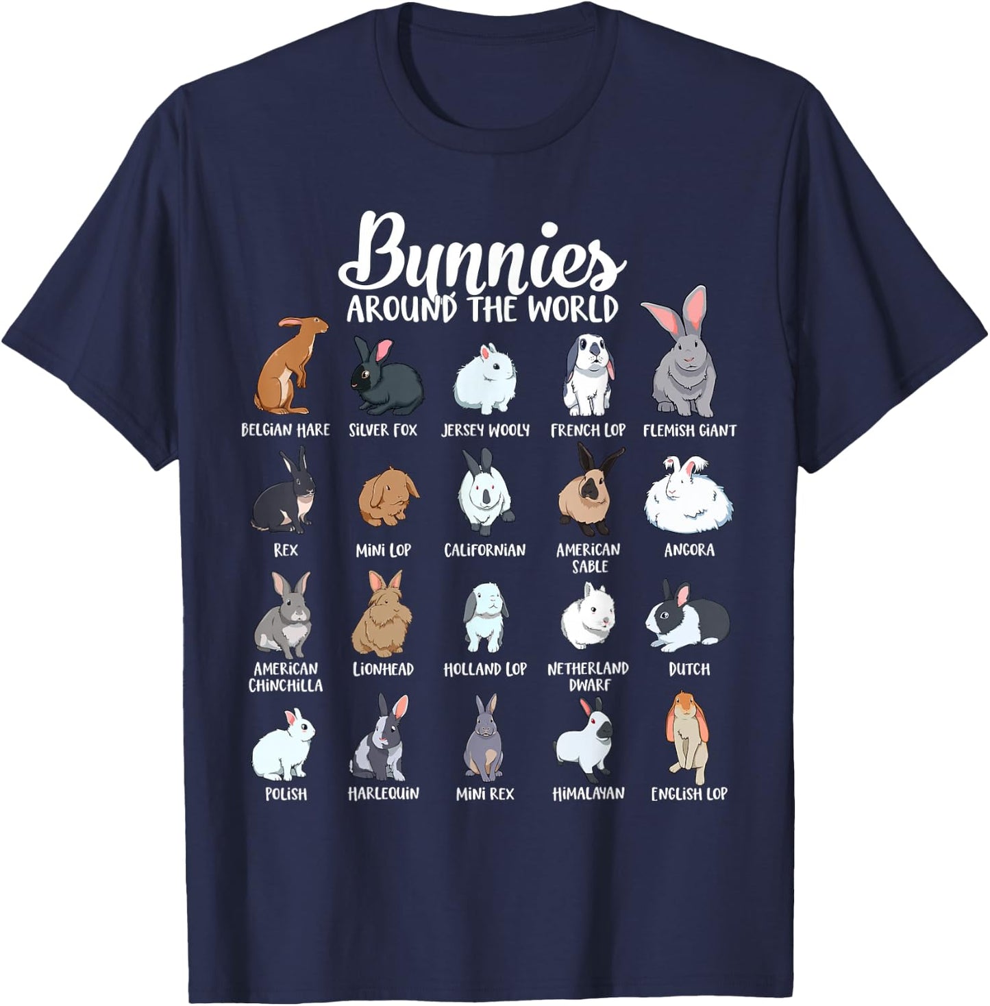 Rabbits of the world - Bunny T-Shirt - T-Shirt | Navy
