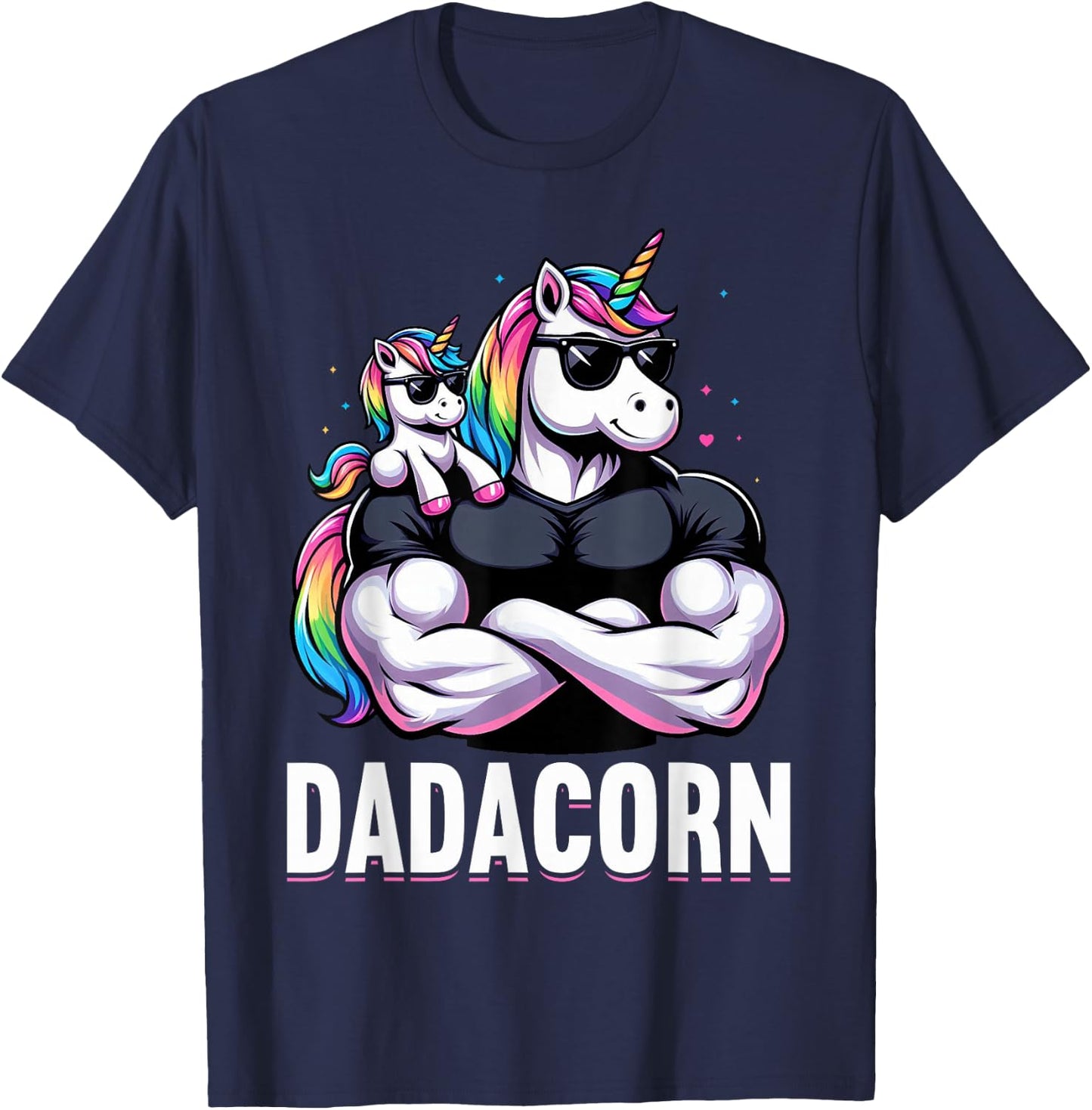 Dadacorn Unicorn Dad Father's Day Daughter T-Shirt - T-Shirt | Navy
