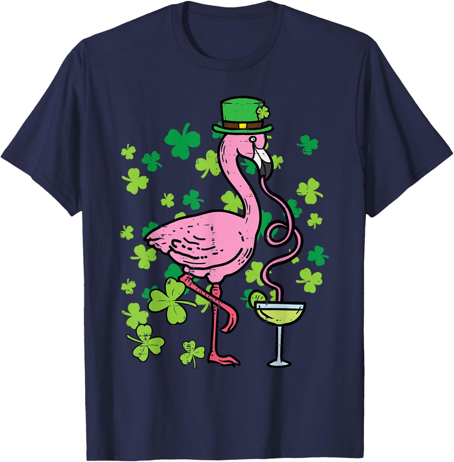 St Patricks Day Irish Flamingo Saint Pattys Paddys Women T-Shirt - T-Shirt | Navy