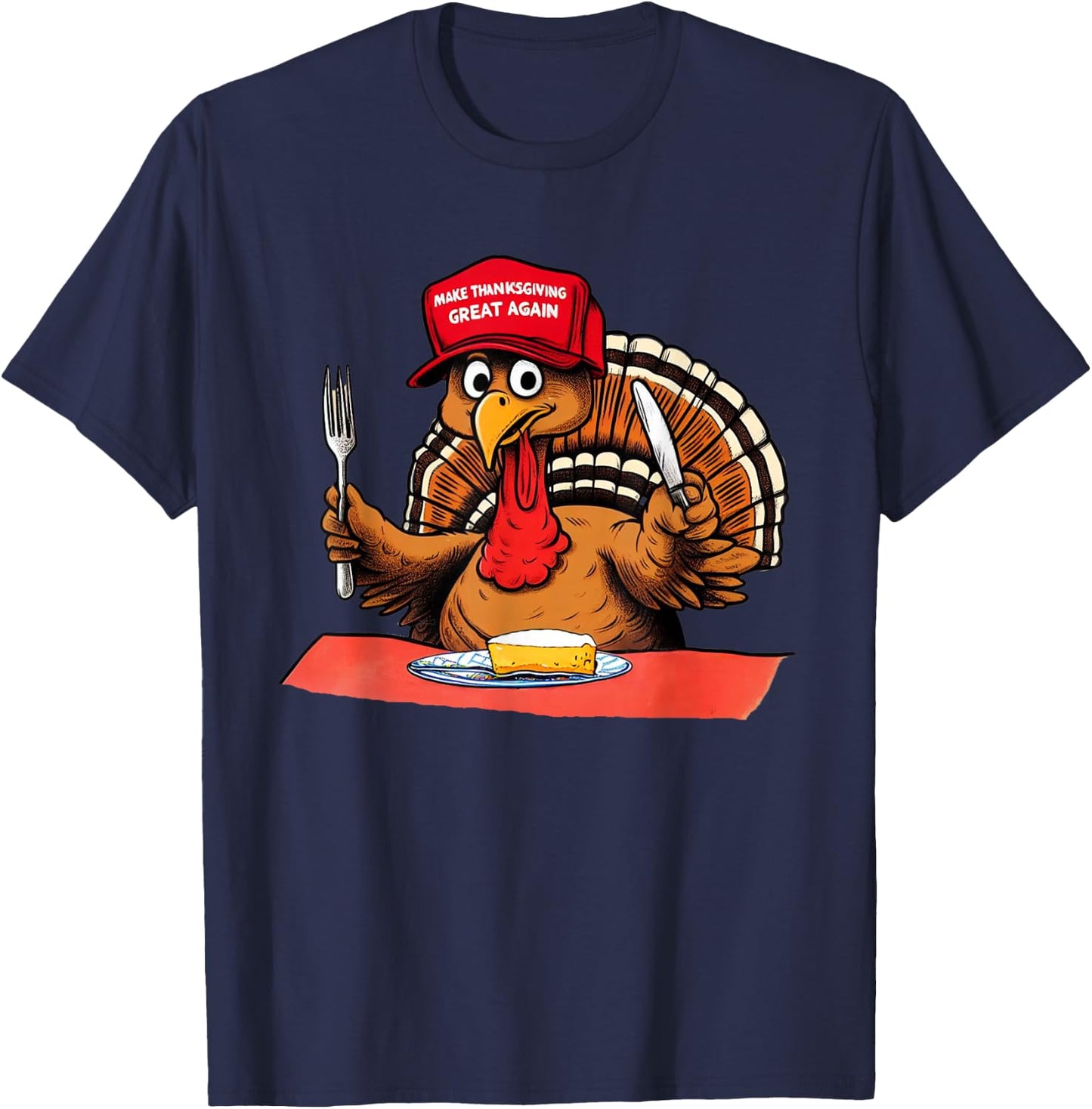 Make Thanksgiving Great Again Trump Turkey T-Shirt - T-Shirt | Navy