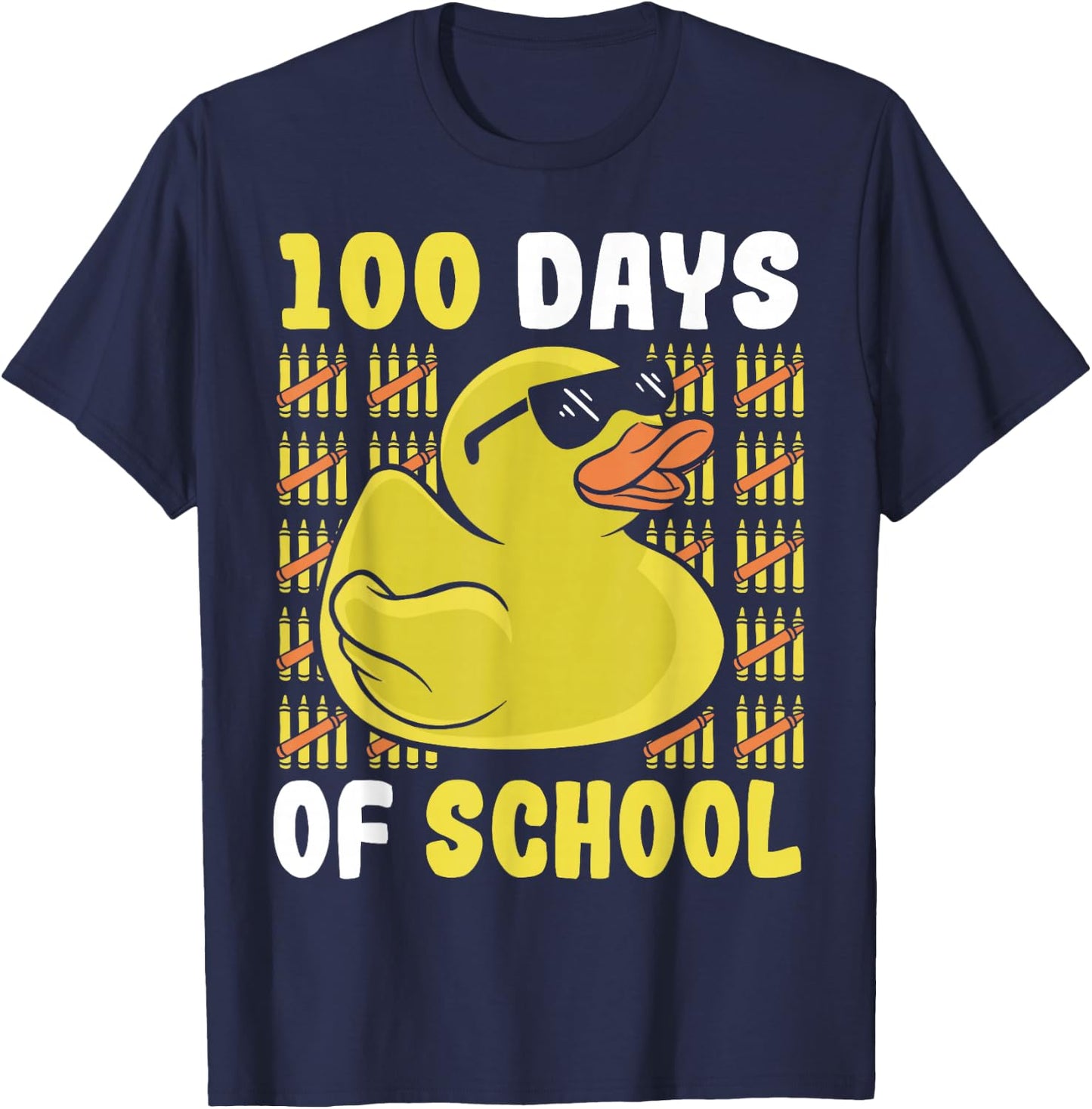 School Rubber Duckies 100 Days Of School Rubber Duck T-Shirt - T-Shirt | Navy