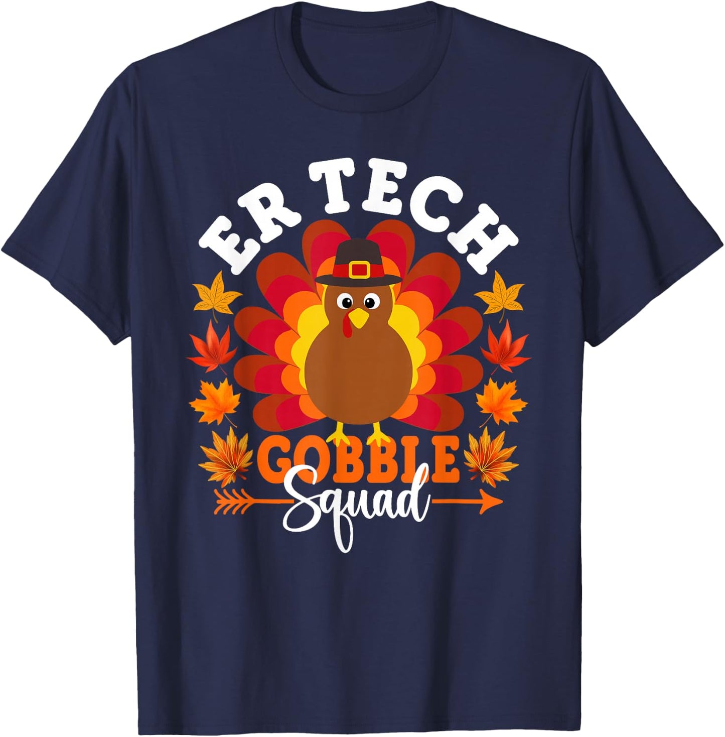 ER Tech Gobble Squad Funny Turkey Thanksgiving T-Shirt - T-Shirt | Navy