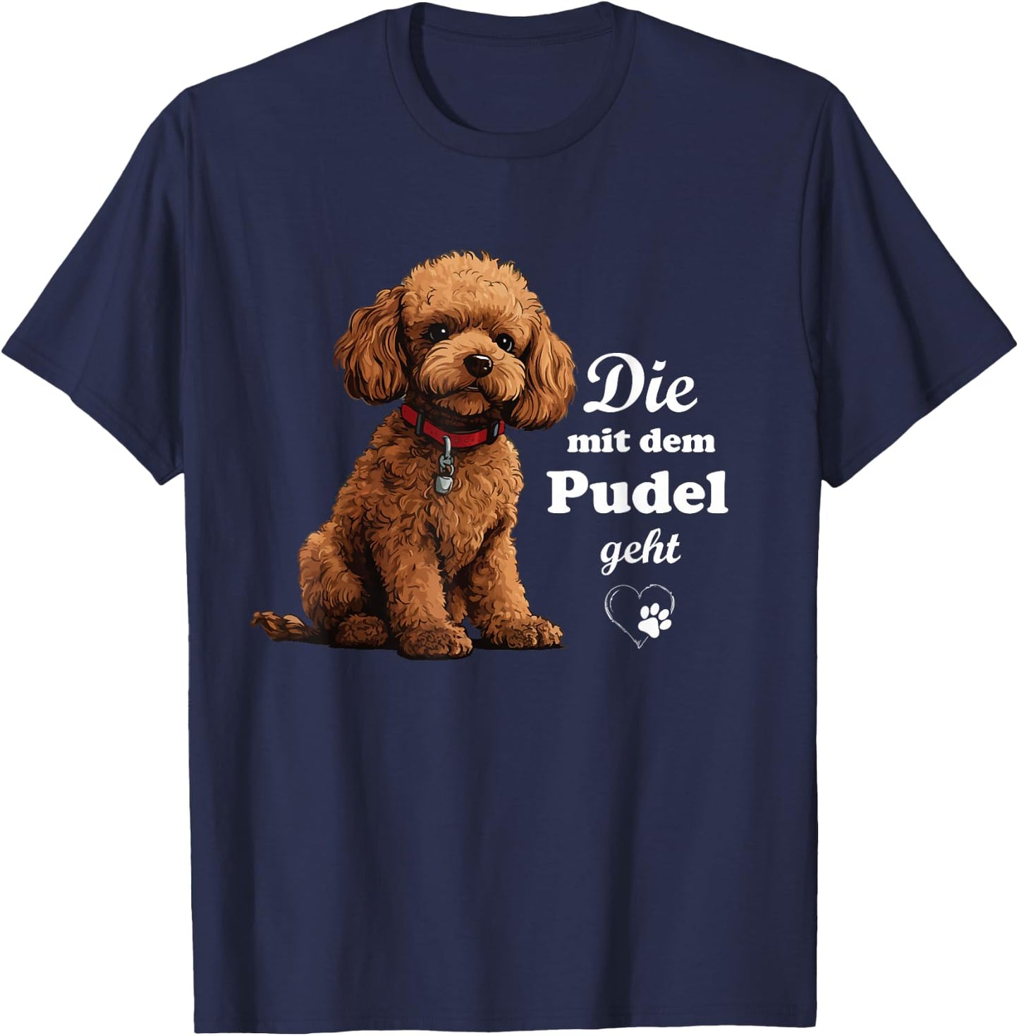 Dog Breed Poodle Design , black T-Shirt - T-Shirt | Navy