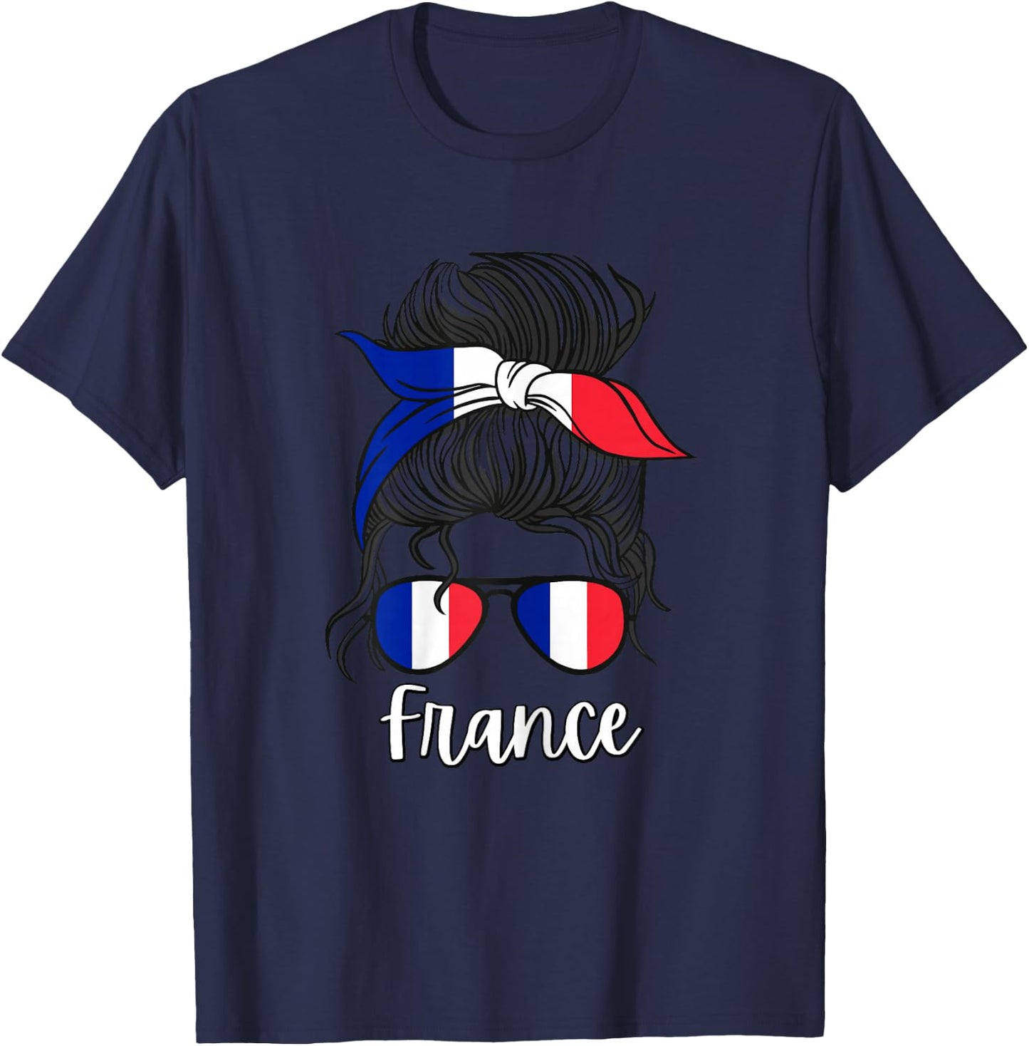 French Girls France Fille Française France Women French Flag , White T-Shirt - T-Shirt | Navy