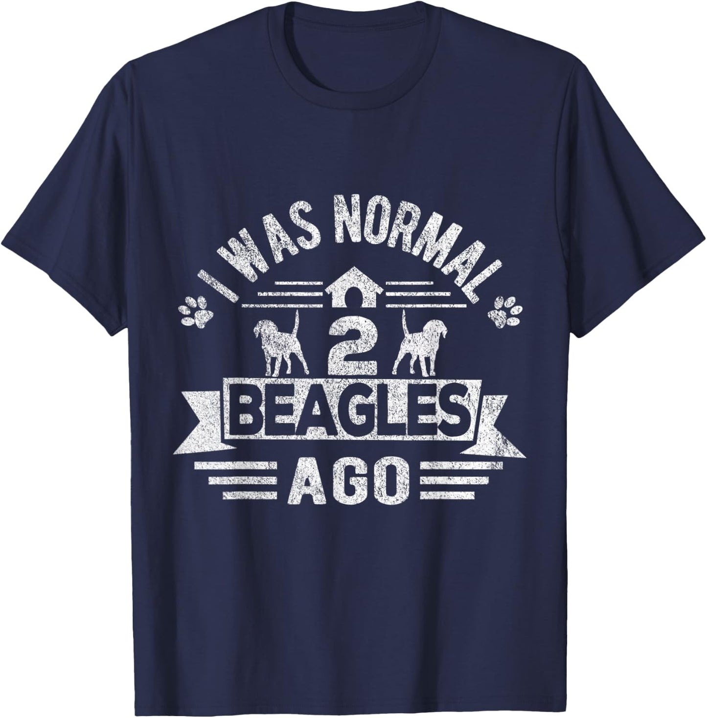 I Was Normal 2 Beagles Ago Funny Beagle Dog Owner Retro Women Kids T-Shirt - T-Shirt | Navy