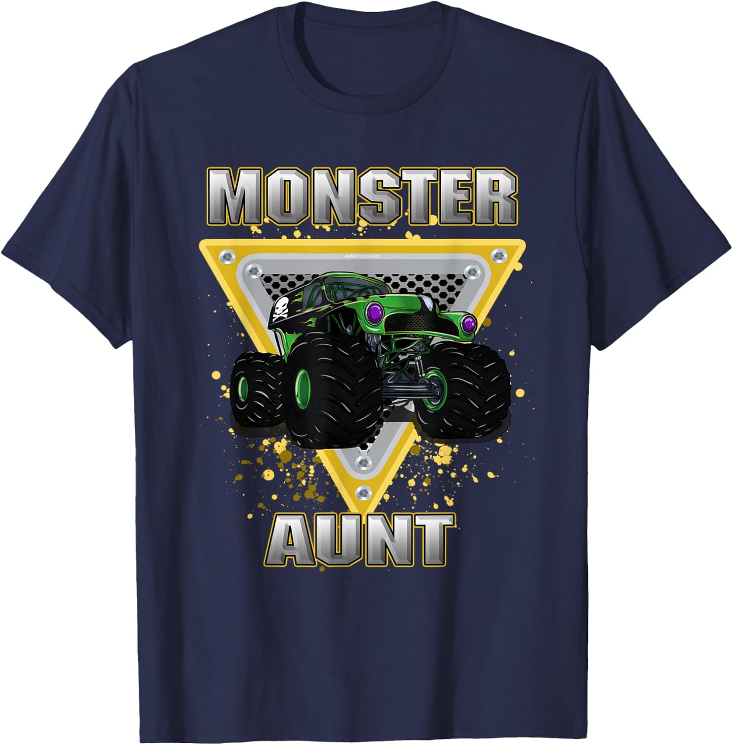 Monster Truck Aunt T-Shirt - T-Shirt | Navy