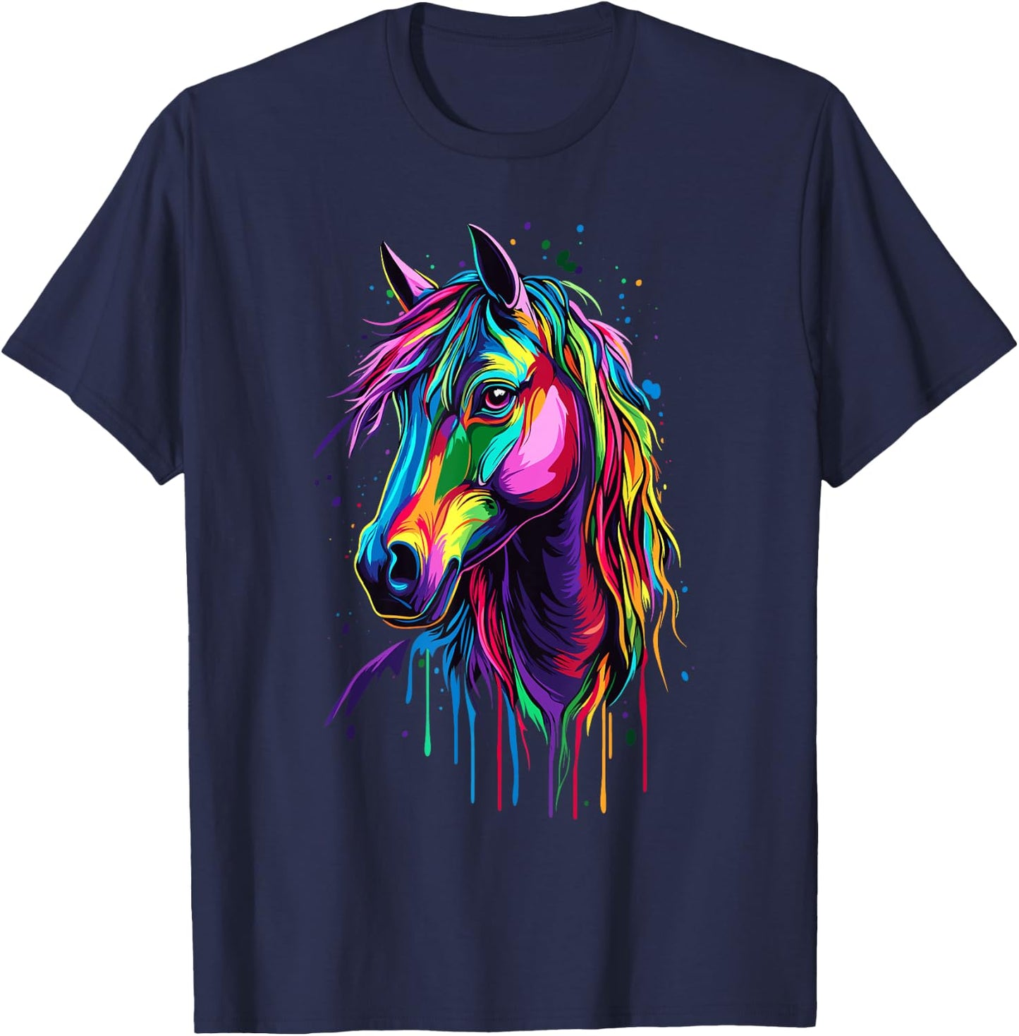 Pop Art - Colorful Horse T-Shirt - T-Shirt | Navy