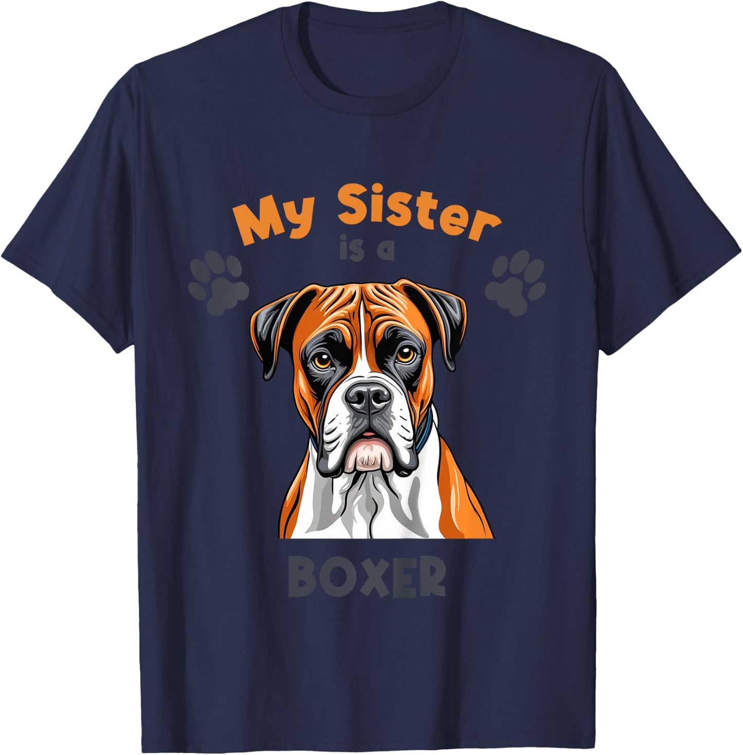 My Sister Is A Boxer Cute Dog Breed Kids T-Shirt - T-Shirt | Navy