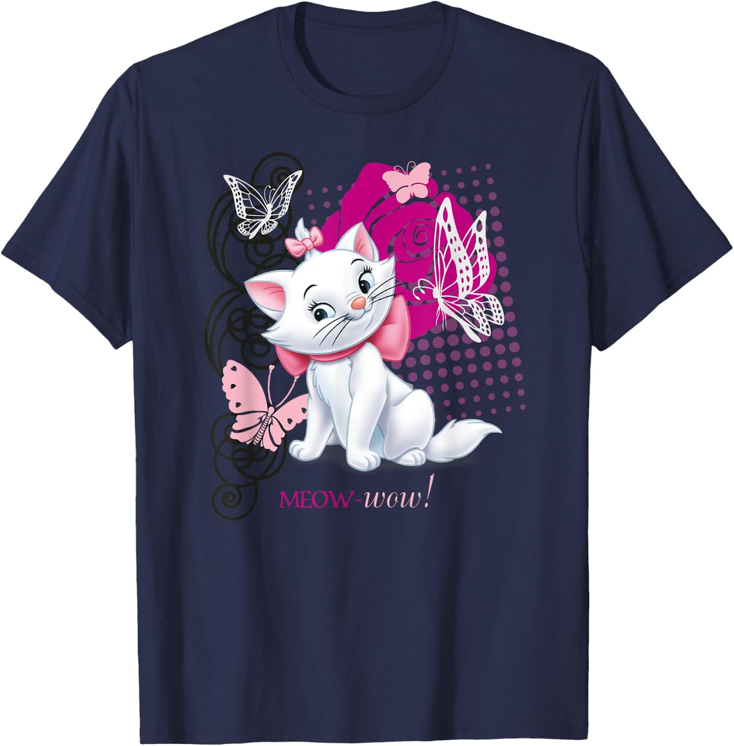 Aristocats Marie Meow Butterfly Cat , black T-Shirt - T-Shirt | Navy
