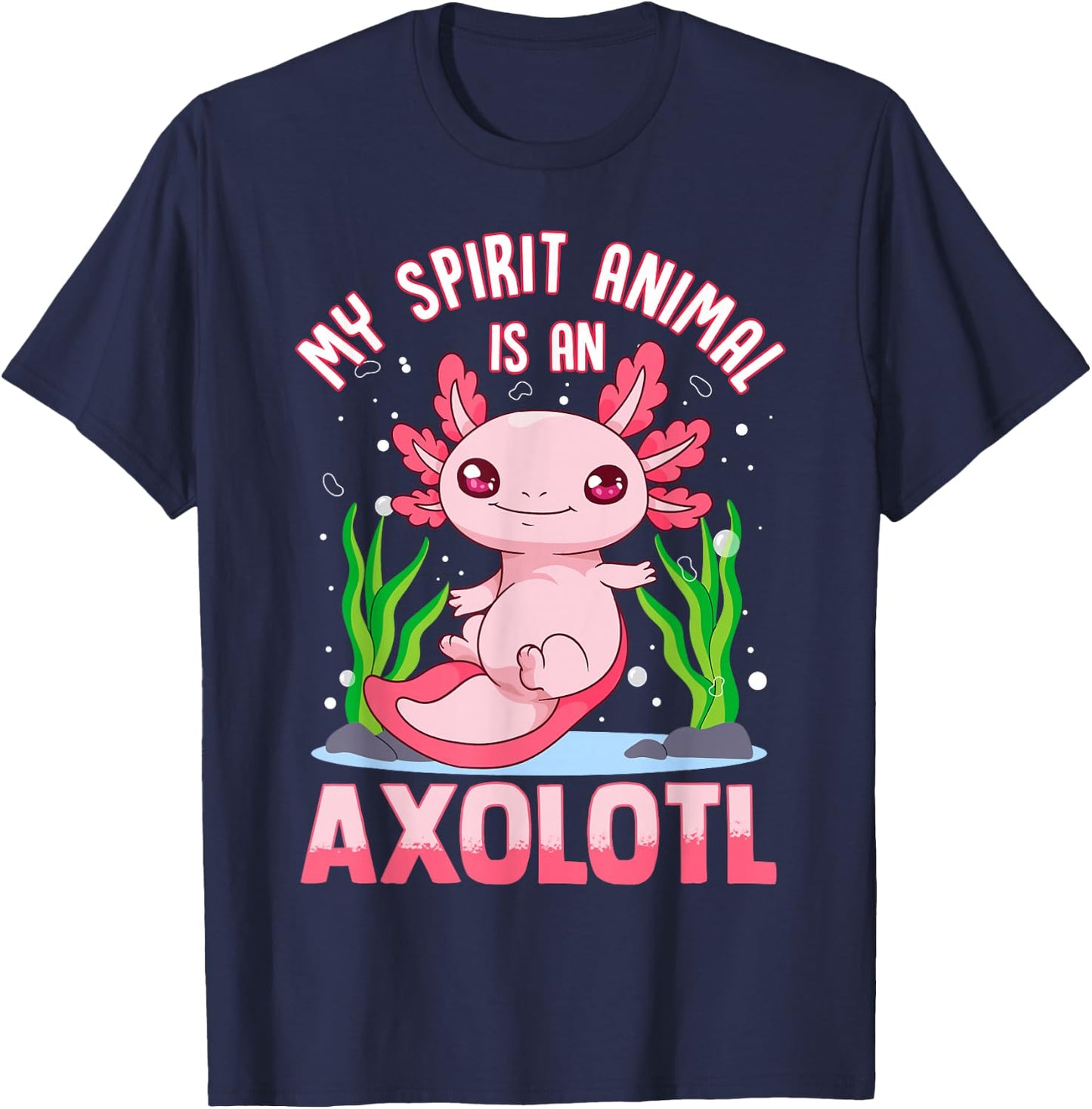 Axolotl Shirts For Girls Boys My Spirit Animal Is An Axolotl T-Shirt - T-Shirt | Navy