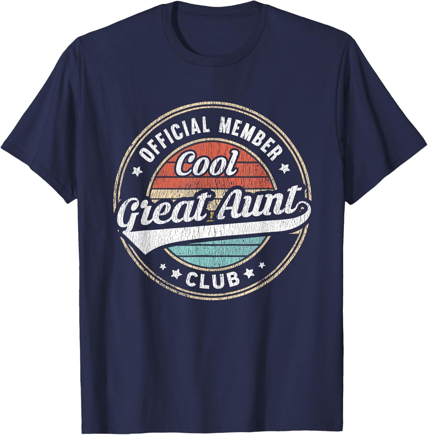 Official Member Cool Great Aunt Club Funny Great Aunt T-Shirt - T-Shirt | Navy