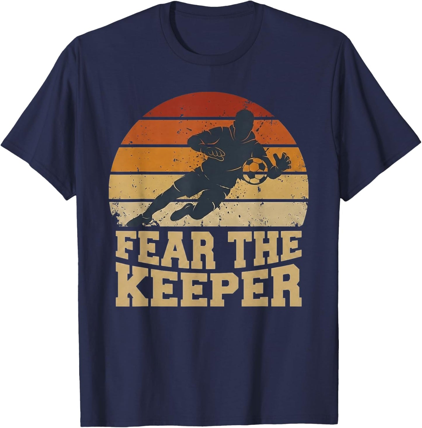 Retro Vintage Fear Keeper Football T-Shirt - T-Shirt | Navy