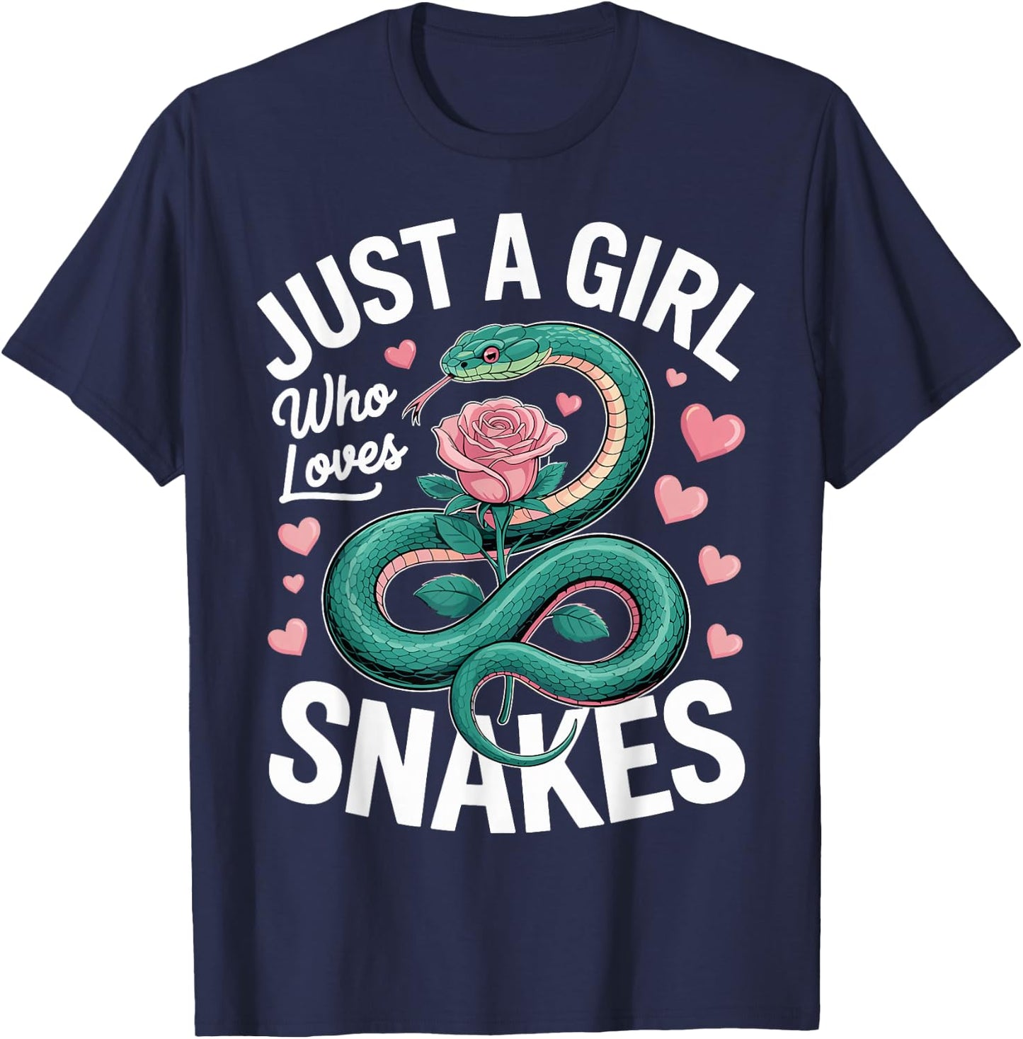 Snake Lover Just A Girl Who Loves Snakes T-Shirt - T-Shirt | Navy