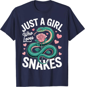 Snake Lover Just A Girl Who Loves Snakes T-Shirt - T-Shirt | Navy
