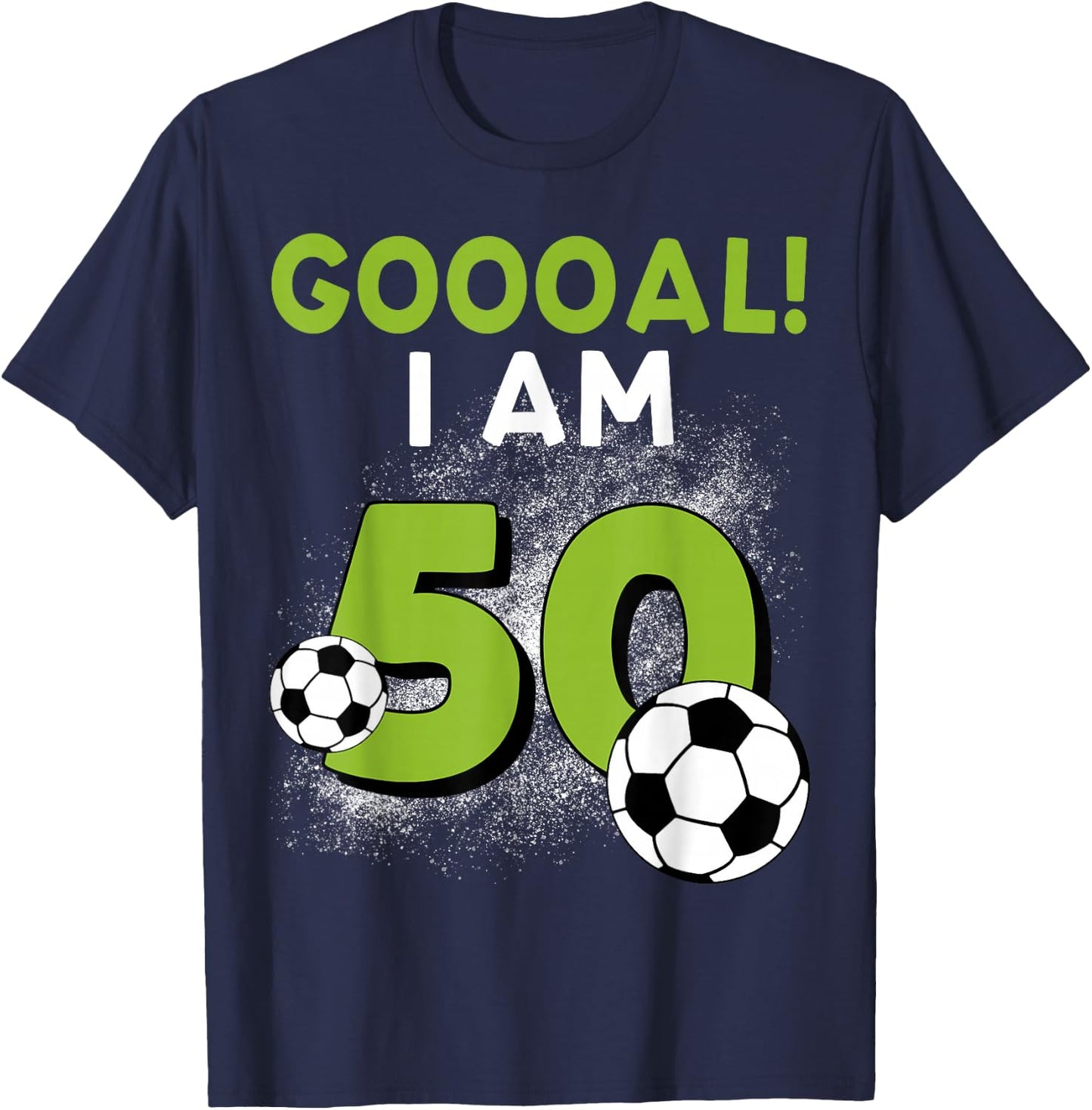 50th Birthday Soccer Theme 50Year Old B-Day Age Family Party T-Shirt - T-Shirt | Navy
