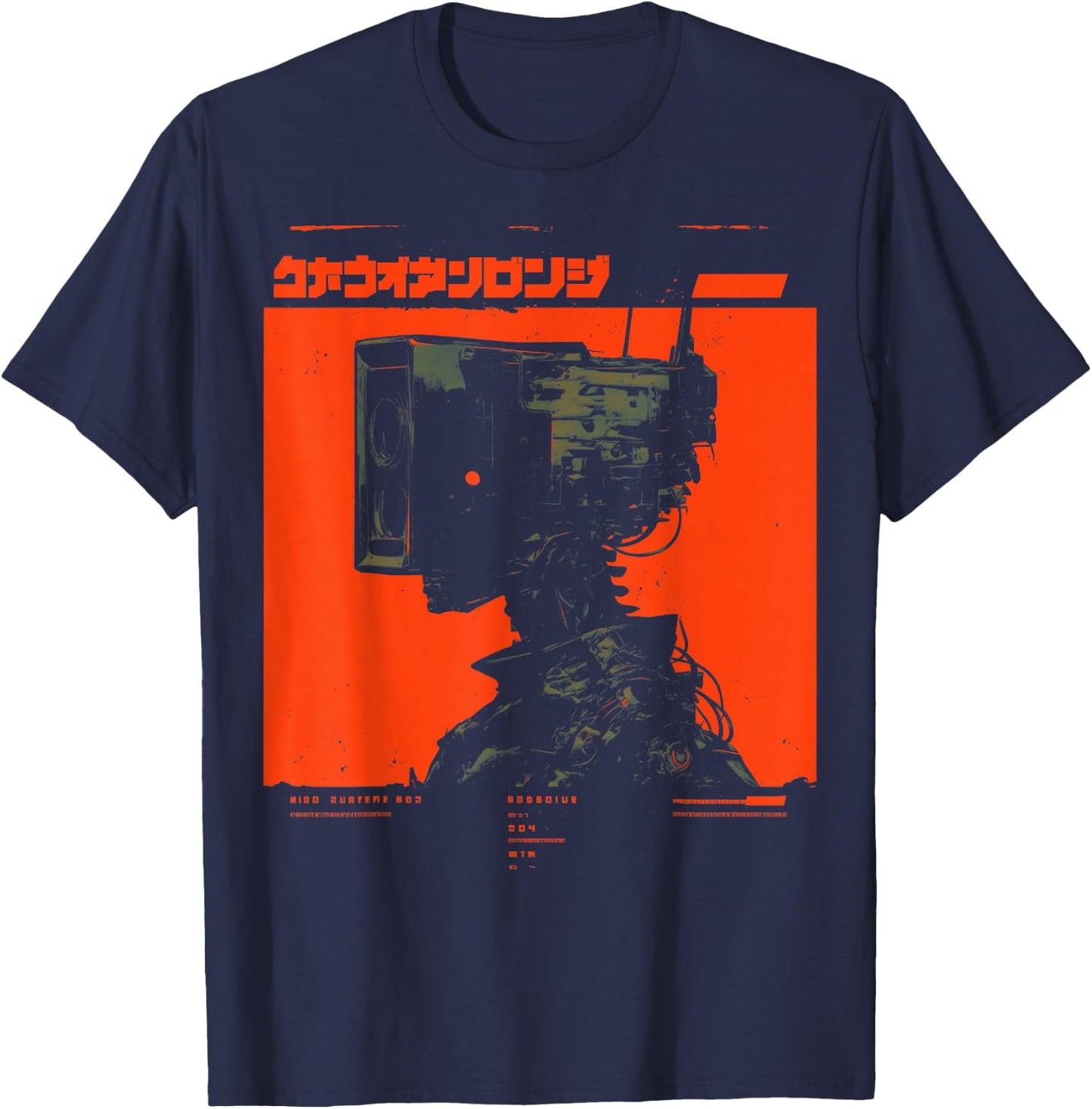Futuristic Techwear Japanese Cyberpunk Harajuku Horror Punk , black T-Shirt - T-Shirt | Navy