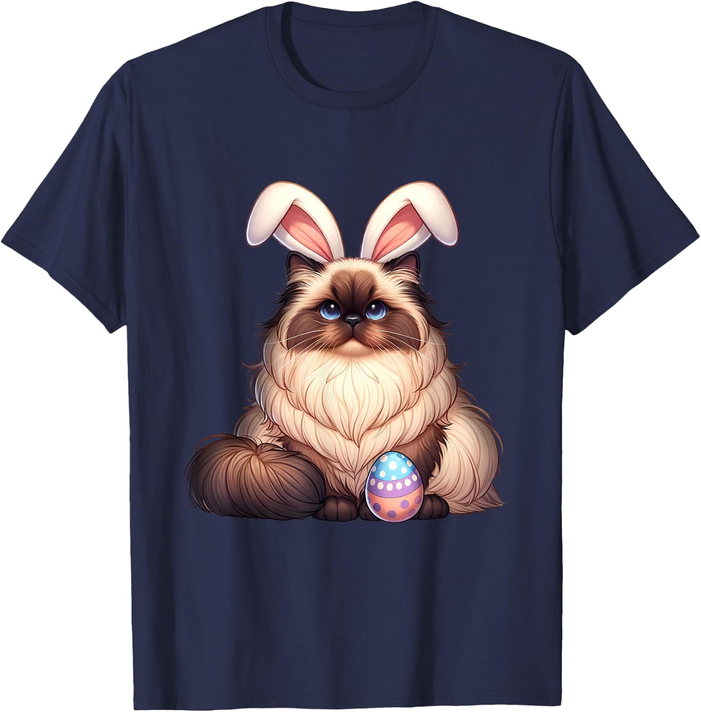 Easter Himalayan Cat Cats Pets Pet Bunny Rabbits Men Women T-Shirt - T-Shirt | Navy