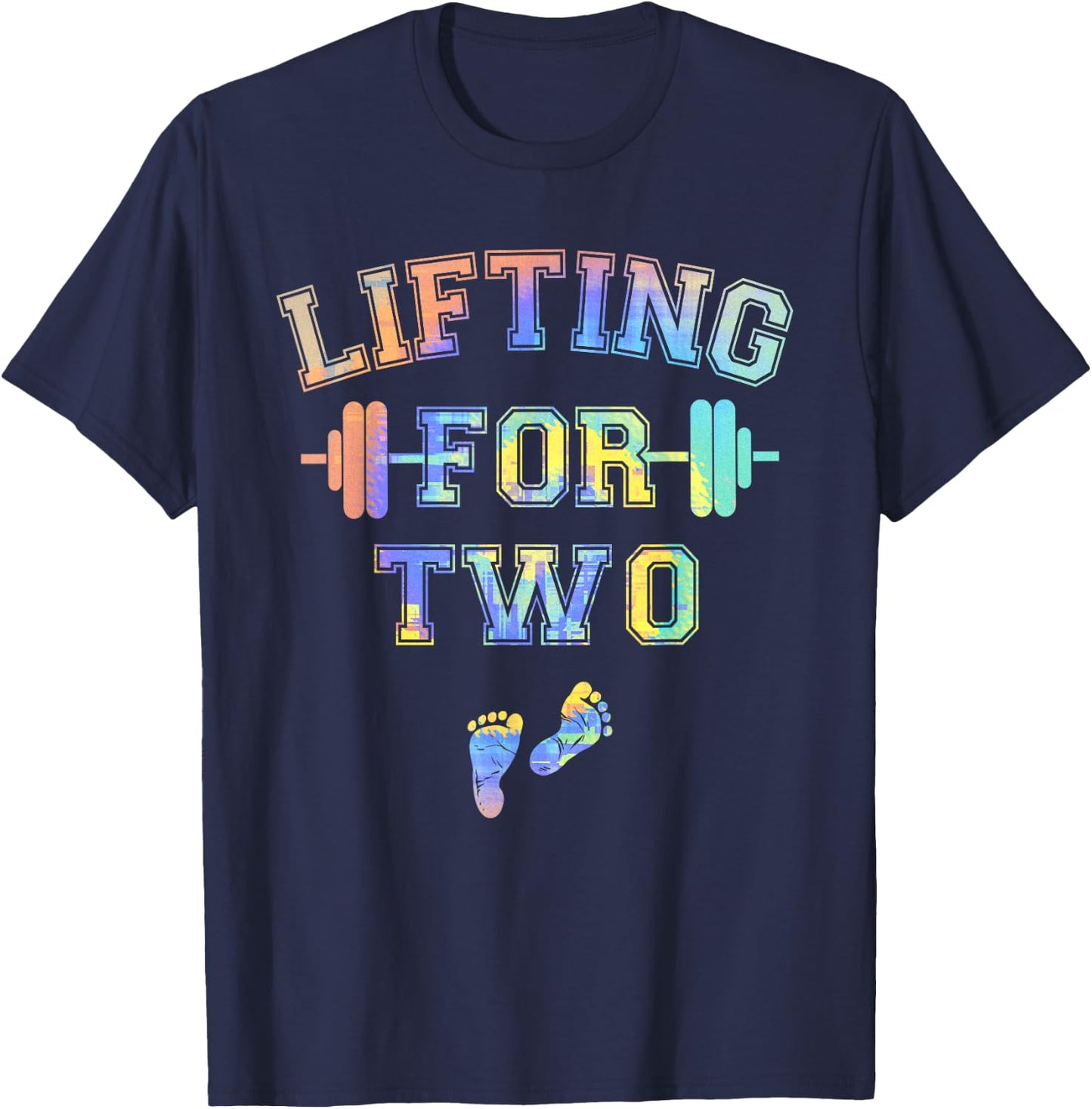 Lifting For Two Funny Pregnancy Workout T-Shirt - T-Shirt | Navy