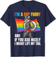 Lustiger Gay Furry Tail Pride Rainbow Queer Fox CSD Party LGBTQ T-Shirt - T-Shirt | Navy
