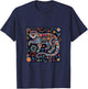 Jaguar Head Huichol Art Mexico Aztec Mayas T-Shirt - T-Shirt | Navy