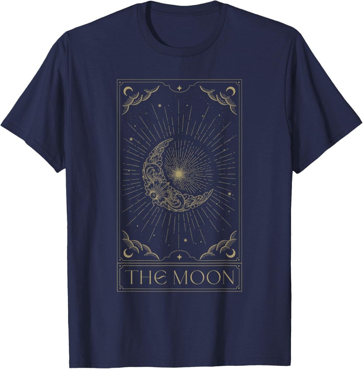 The Moon Tarot Card Half Moon Gothic Witchcraft Witchy T-Shirt - T-Shirt | Navy