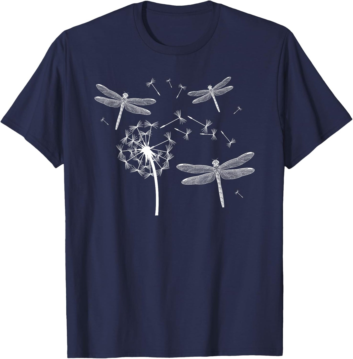 Dragonfly Dandelion Dragonfly Lover Dragonflies T-Shirt - T-Shirt | Navy