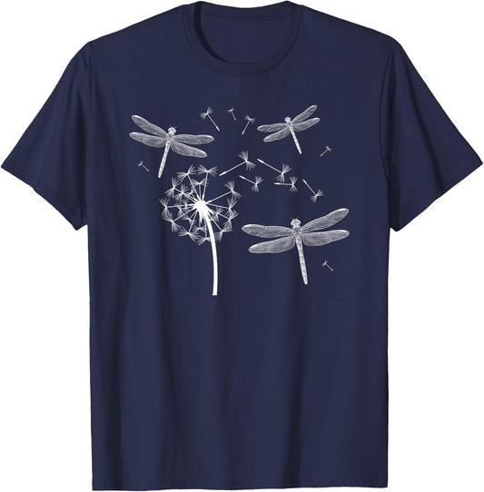 Dragonfly Dandelion Dragonfly Lover Dragonflies T-Shirt - T-Shirt | Navy