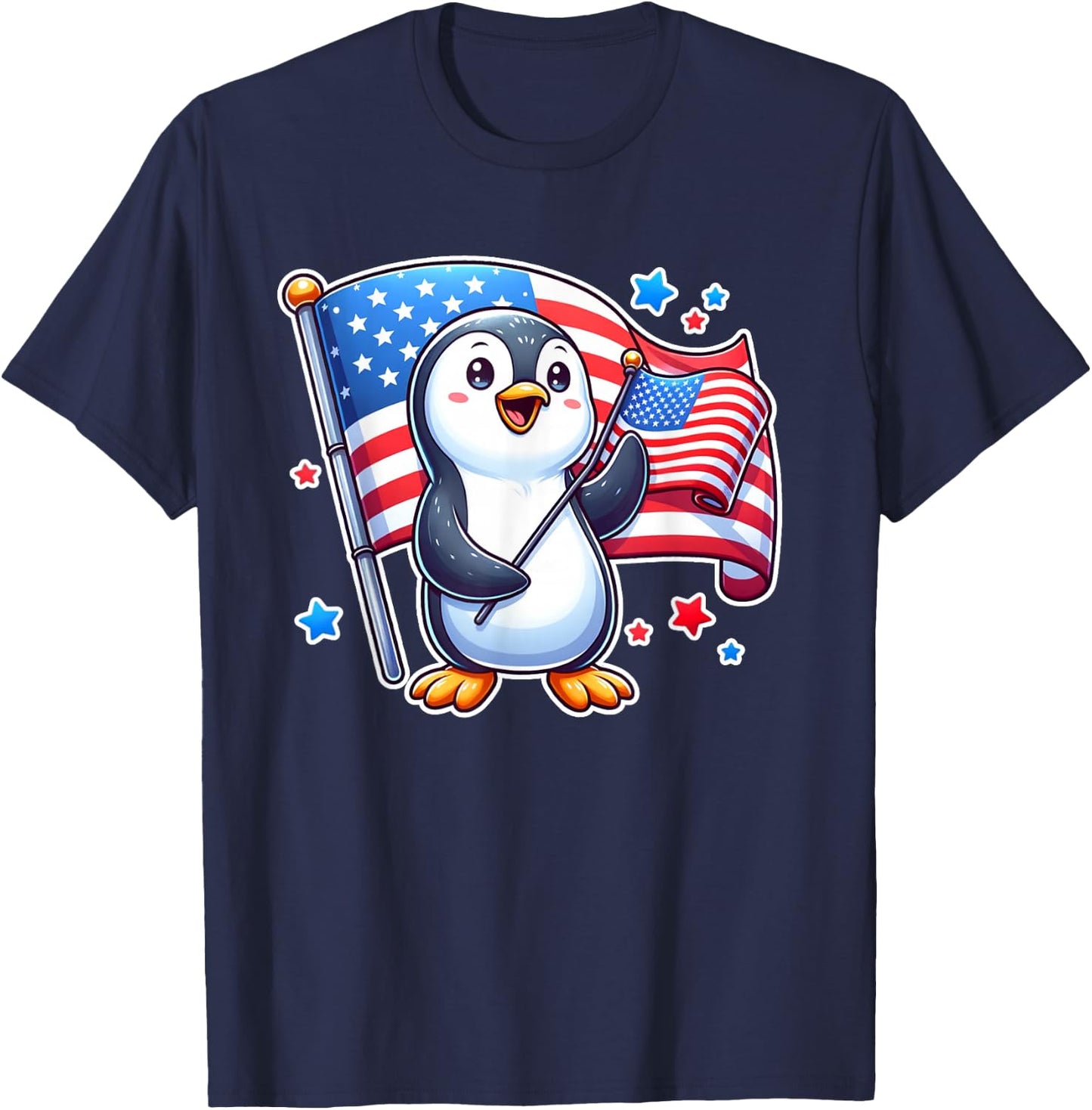 USA Patriotic Penguin Patriot 4th Of July T-Shirt - T-Shirt | Navy