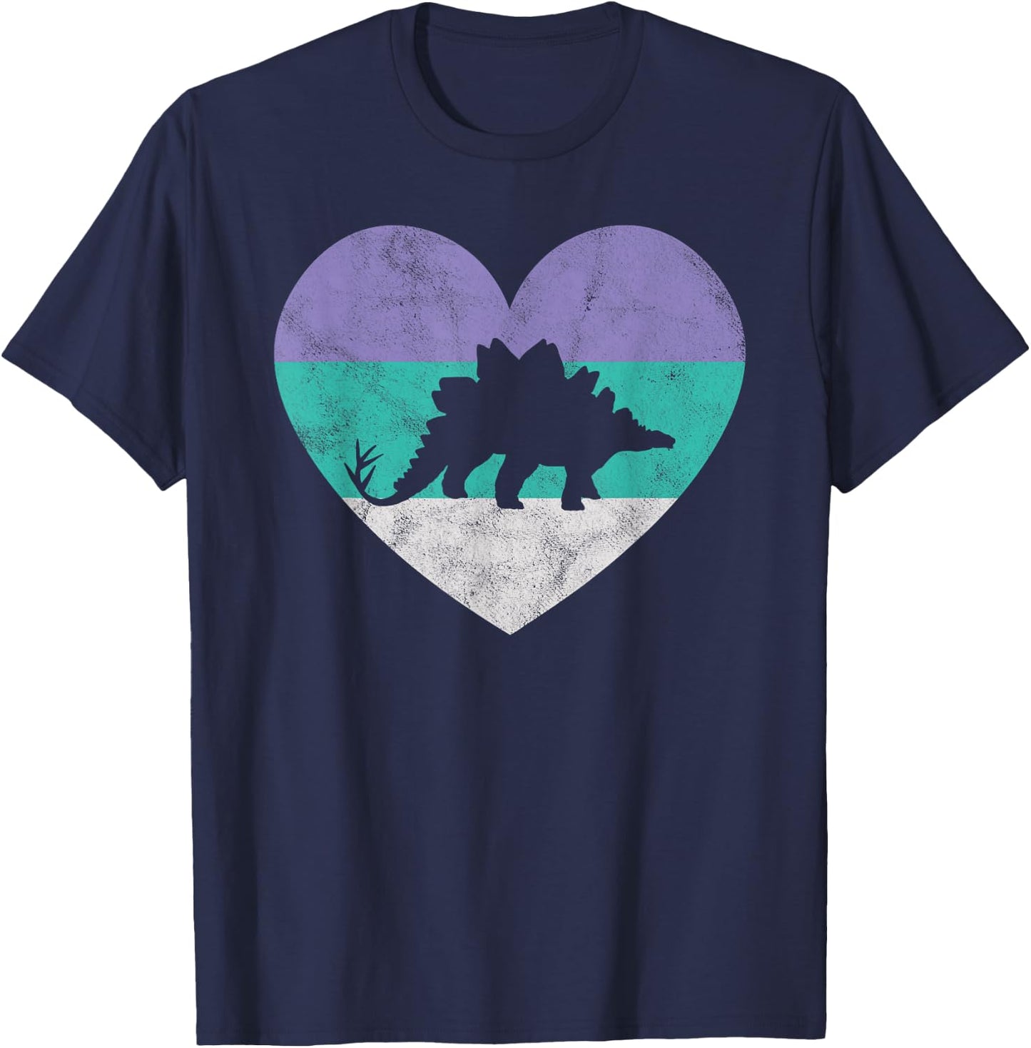 Stegosaurus Dinosaur Gift & Girls Retro Cute T-Shirt - T-Shirt | Navy