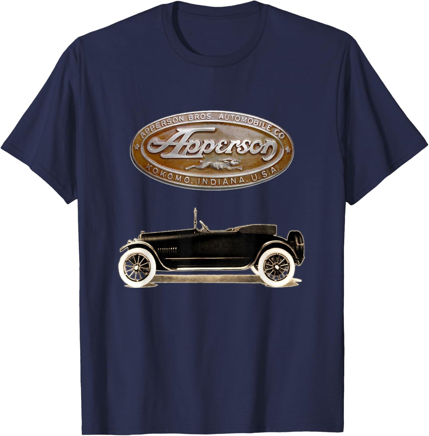 Antique Car 1915 Apperson Bros. Jack Rabbit T-Shirt - T-Shirt | Navy