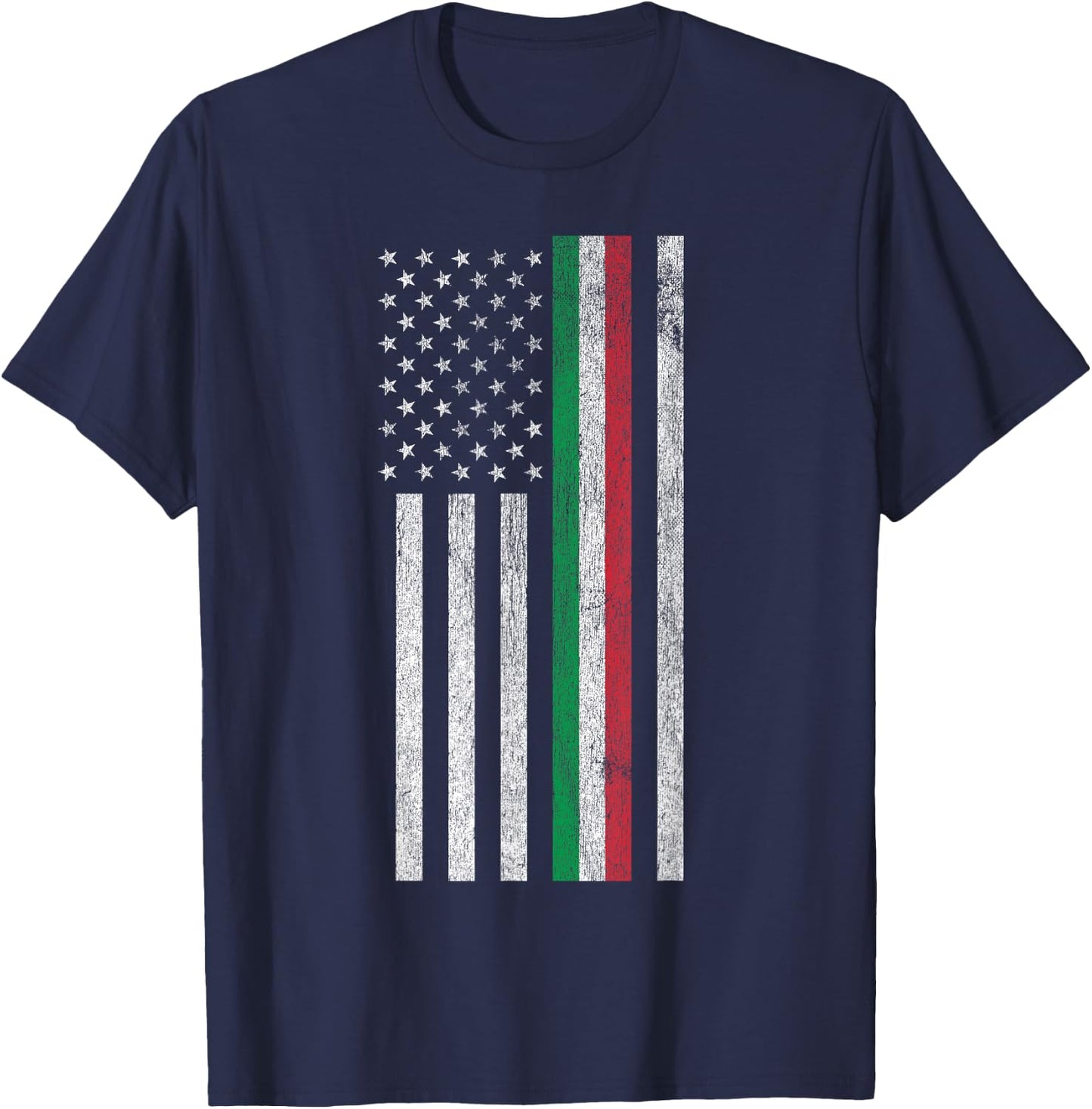 Italian American Pride - American Flag Tricolore T-Shirt - T-Shirt | Navy