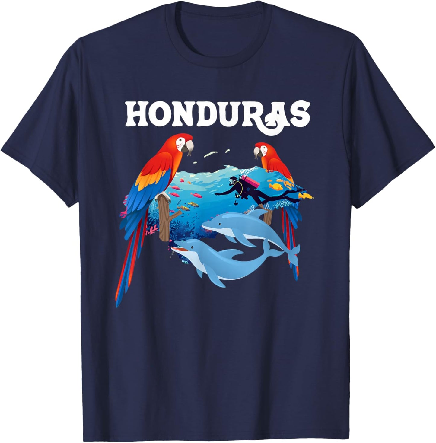 Honduras Map Pride Design T-Shirt - T-Shirt | Navy