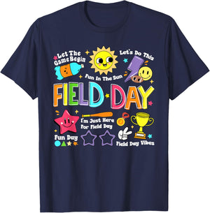 Field Day Fun Day Fun In The Sun Field Trip Student Teacher Women Girls Kids T-Shirt - T-Shirt | Navy