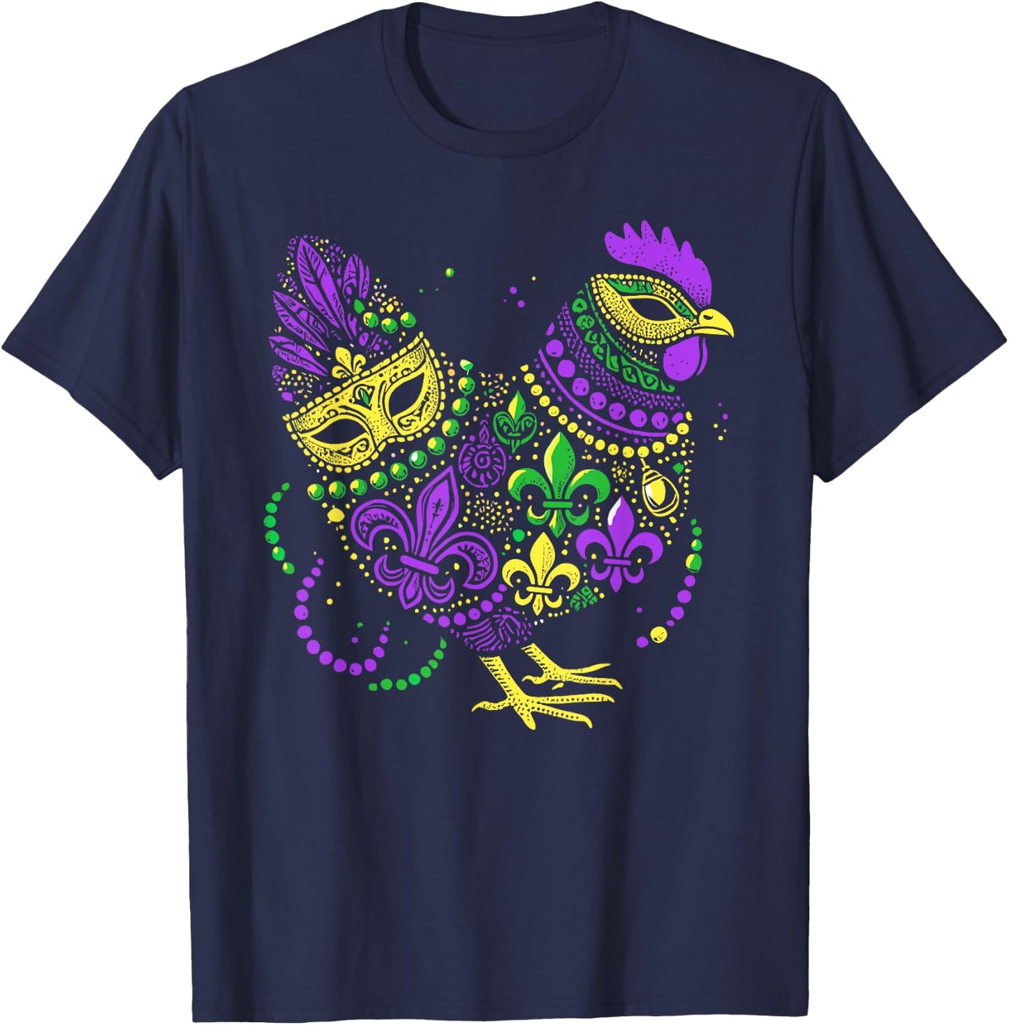 Funny Chicken Mardi Gras Festival Carnival Kids T-Shirt - T-Shirt | Navy