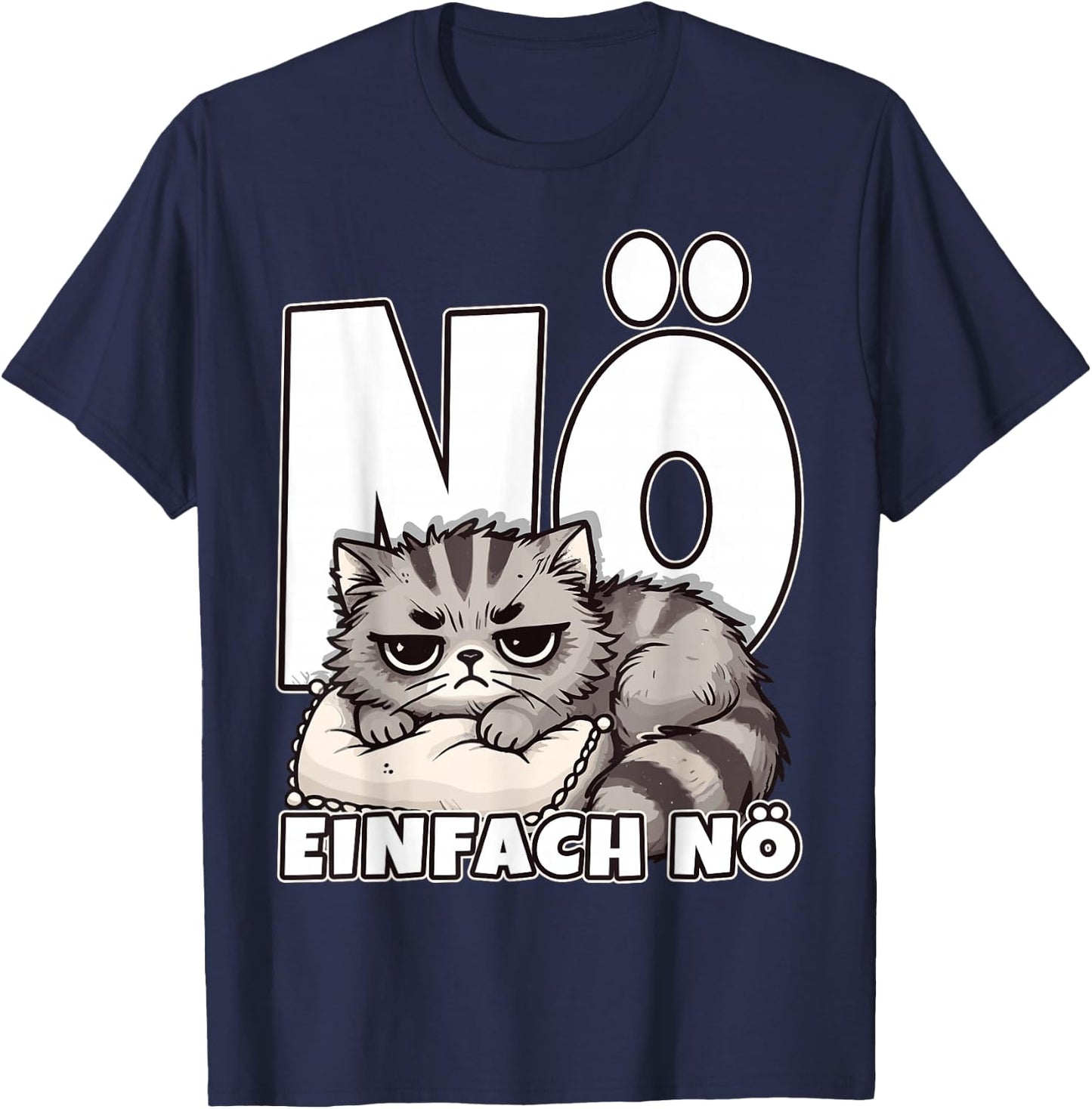 Nö einfach nö, Cat Statement, Children's Girl, Boy, Funny , black T-Shirt - T-Shirt | Navy