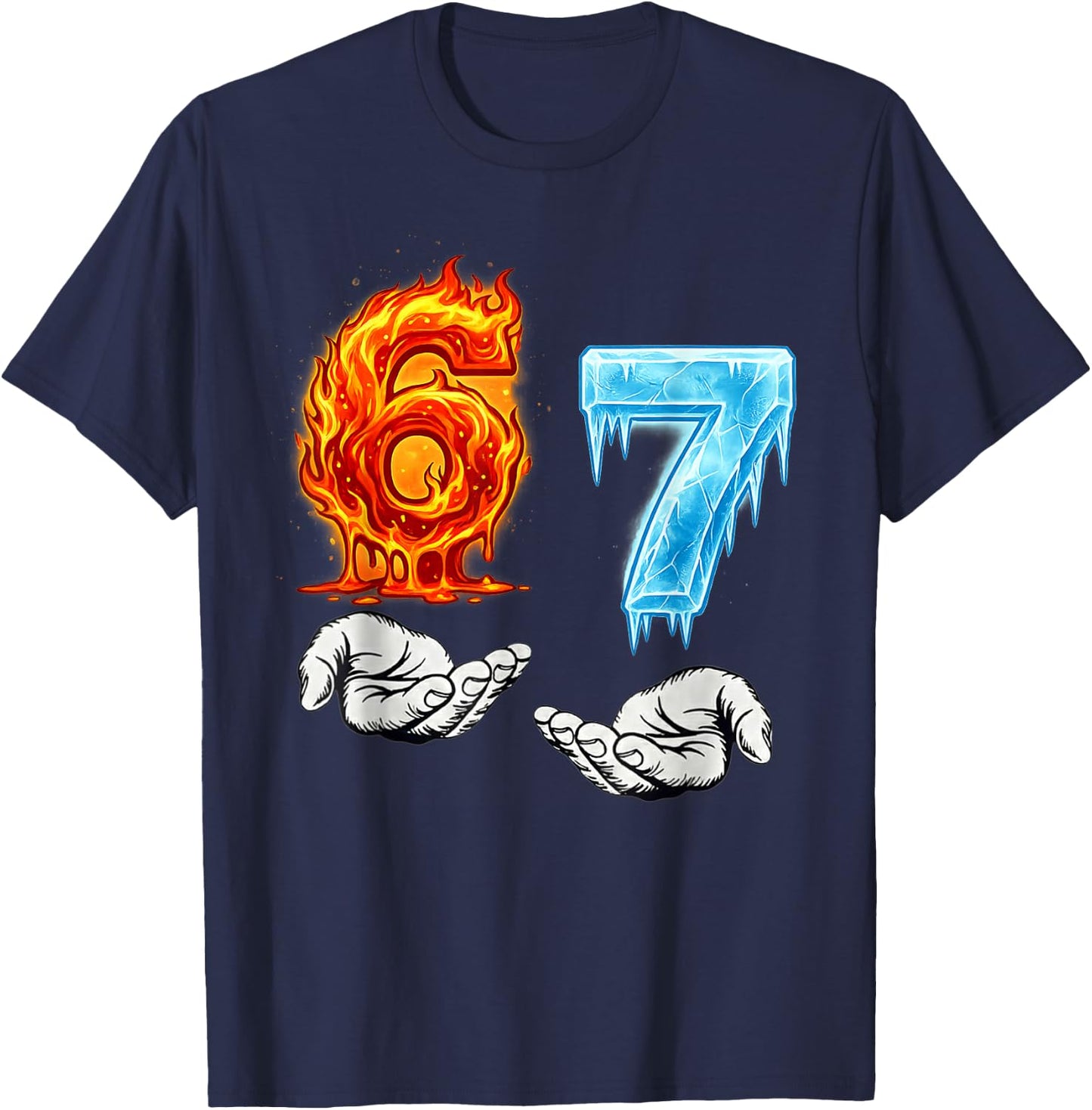 Six Seven 67 Meme Funny Gen Alpha 6 7 T-Shirt - T-Shirt | Navy