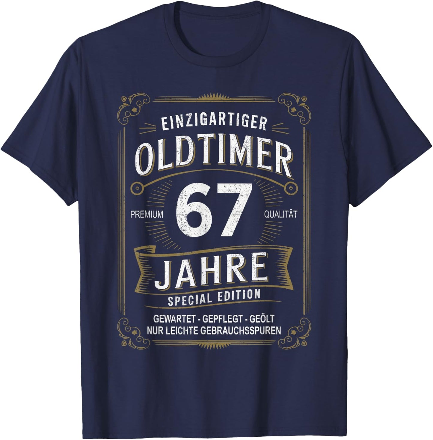 67th Birthday 67 Years Unique Classic Car 67 , black T-Shirt - T-Shirt | Navy