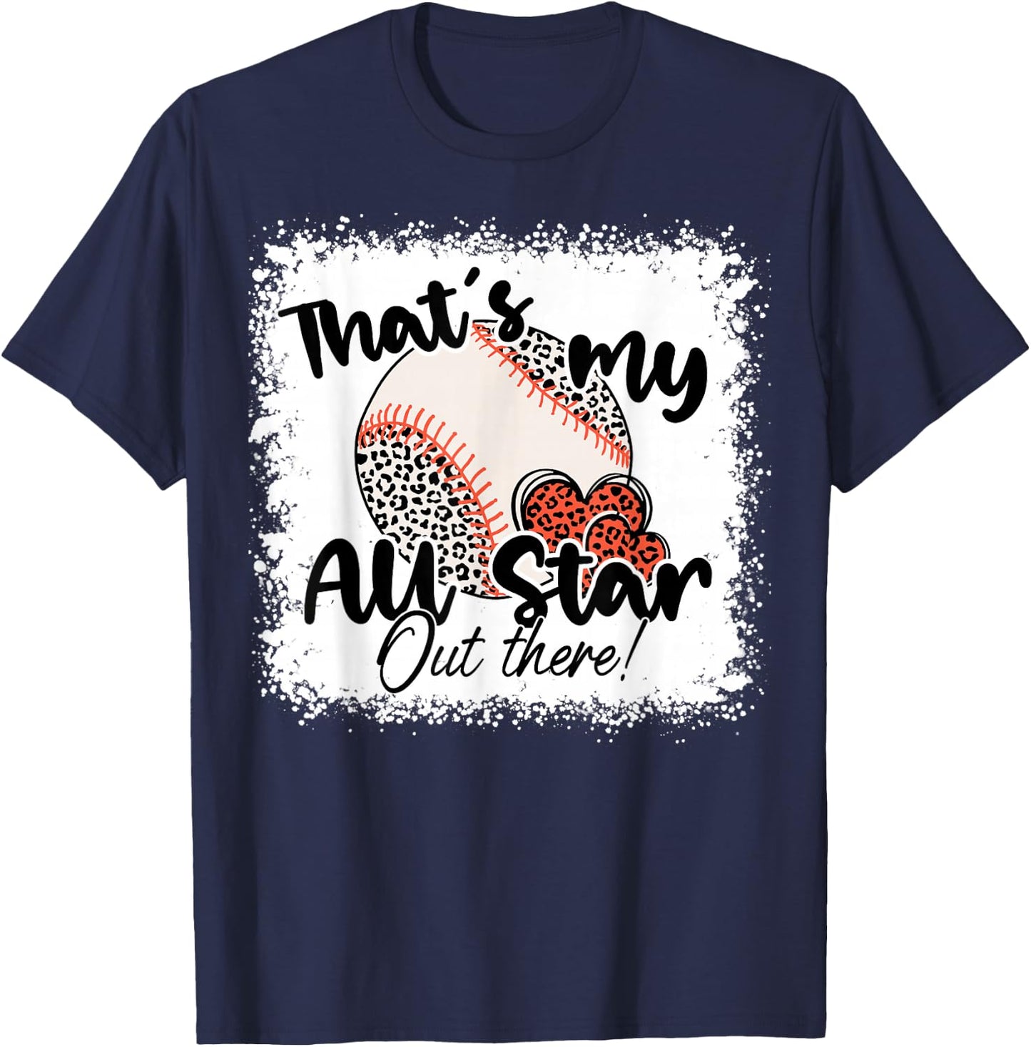 That's My All Star Out There Baseball Player Mom Mothers Day T-Shirt - T-Shirt | Navy