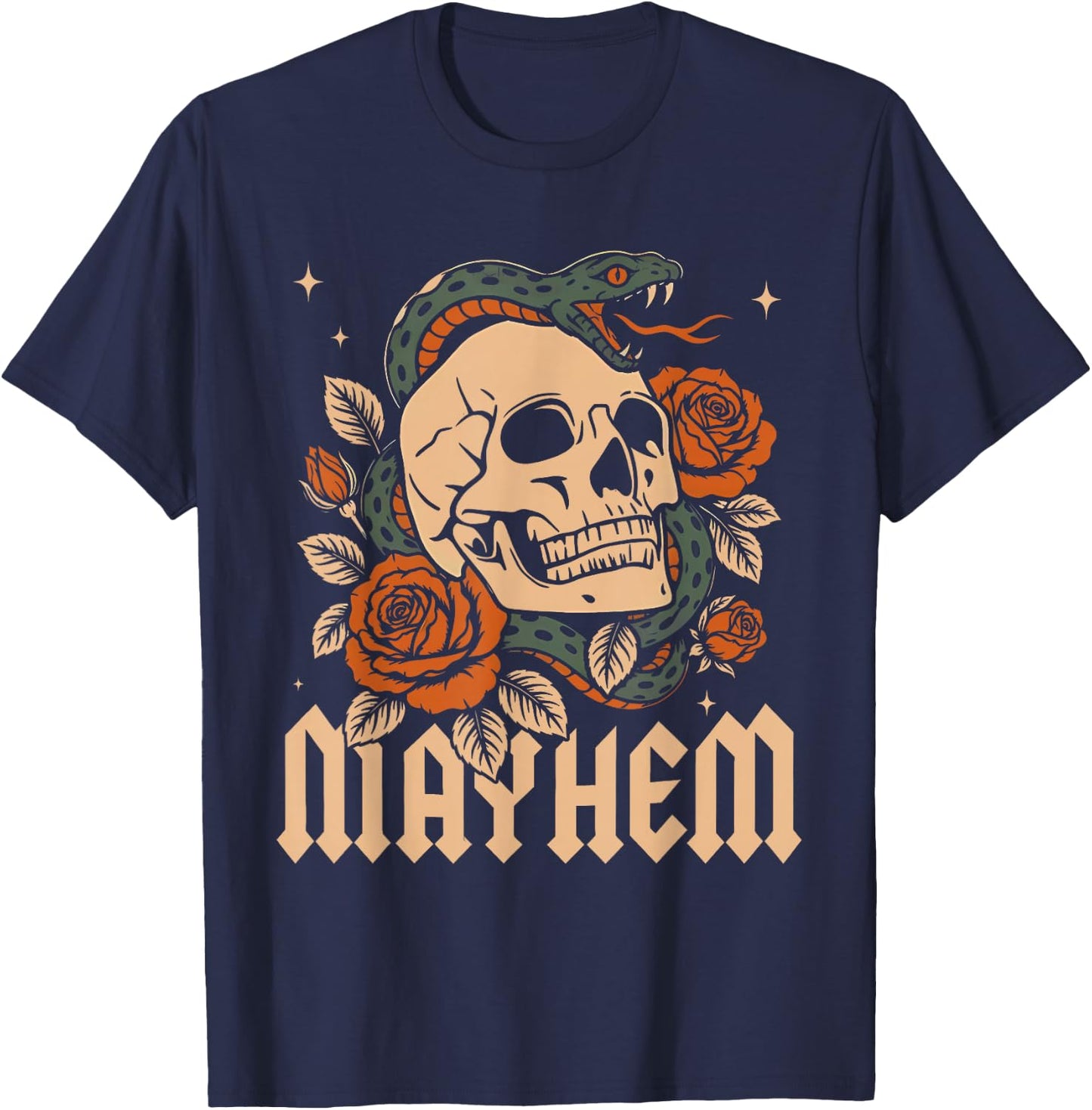 Father of Mayhem Funny Father's Day Dad Kids Matching Family T-Shirt - T-Shirt | Navy