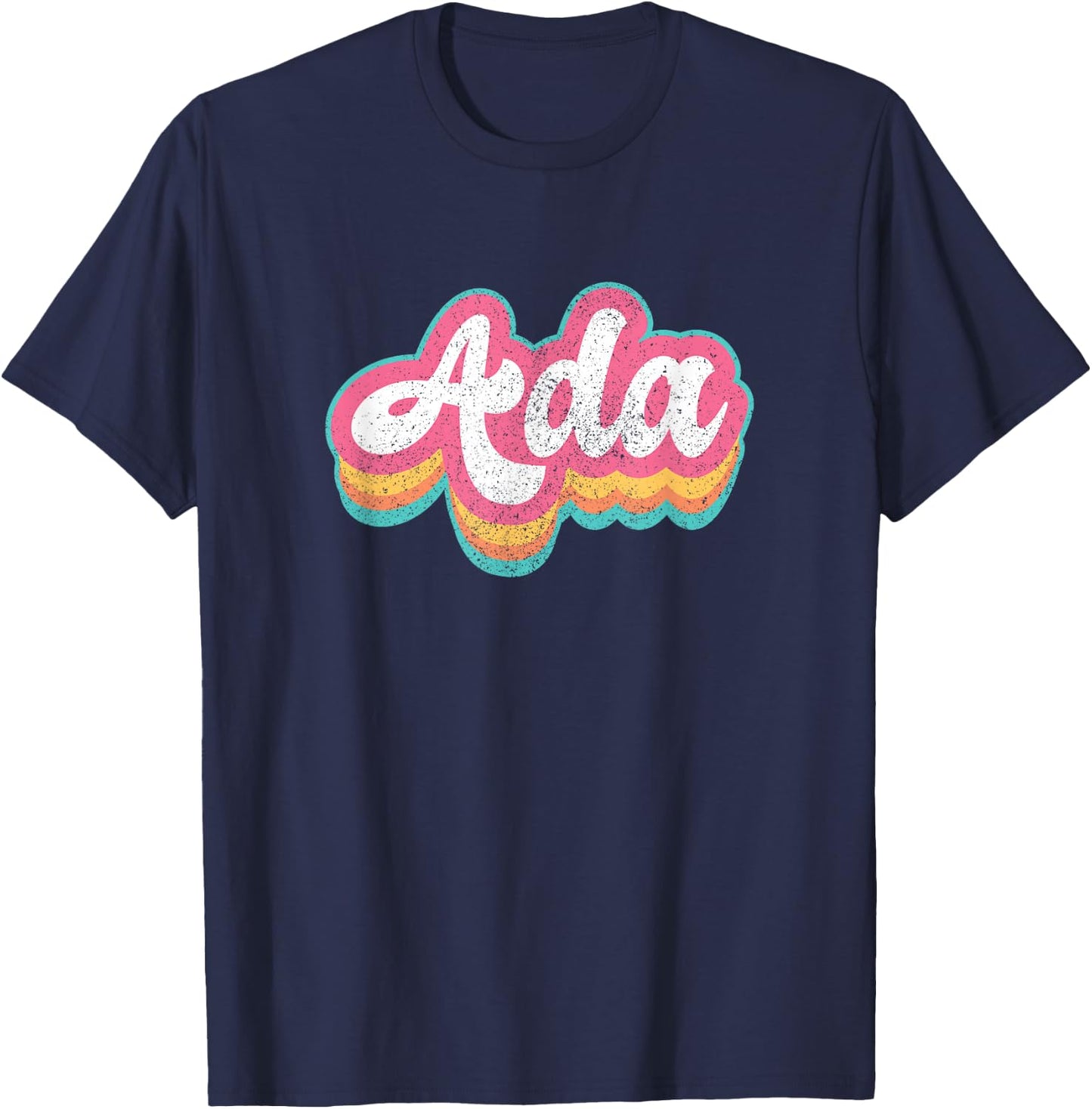 Ada First Name Girl Vintage 70s 80s Personalized T-Shirt - T-Shirt | Navy