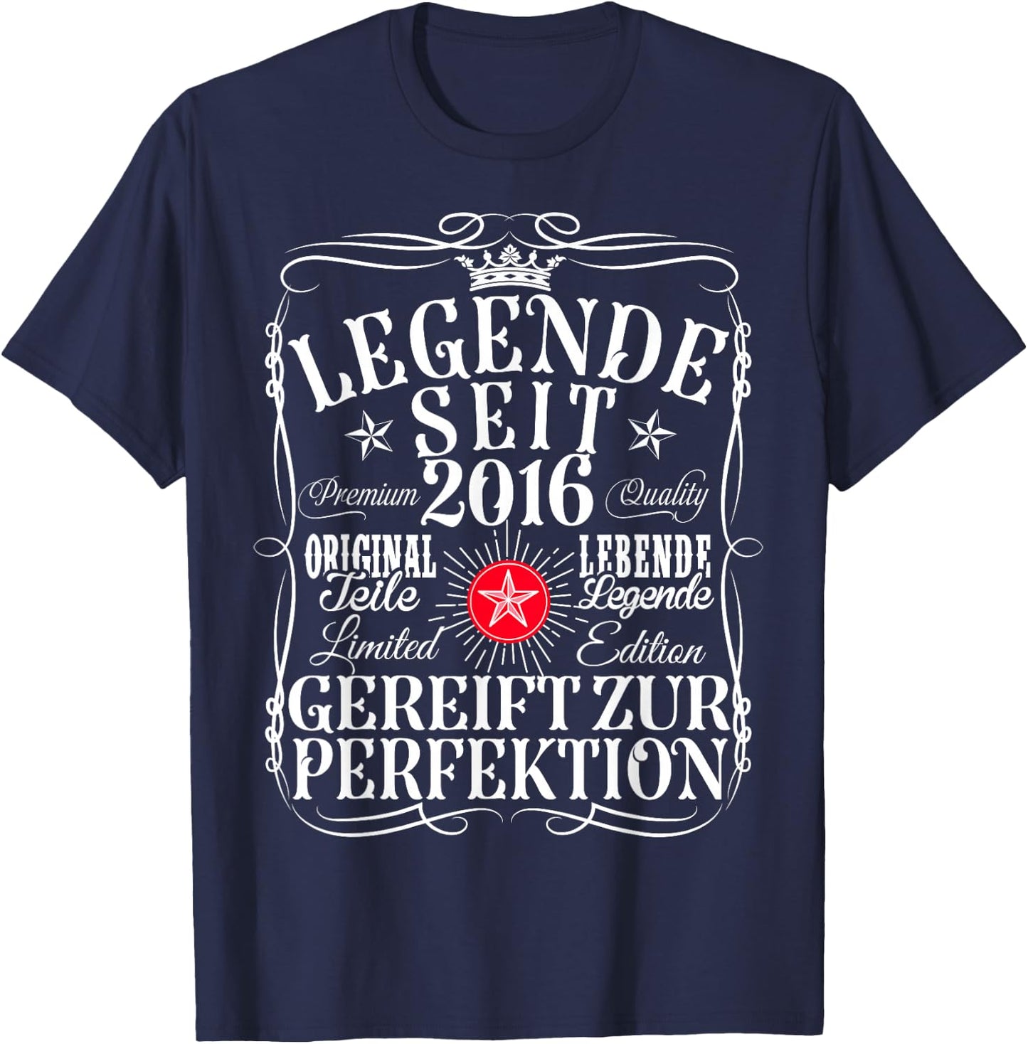 9th Birthday Girl Boy 9 Years 2016 Funny Gift , black T-Shirt - T-Shirt | Navy
