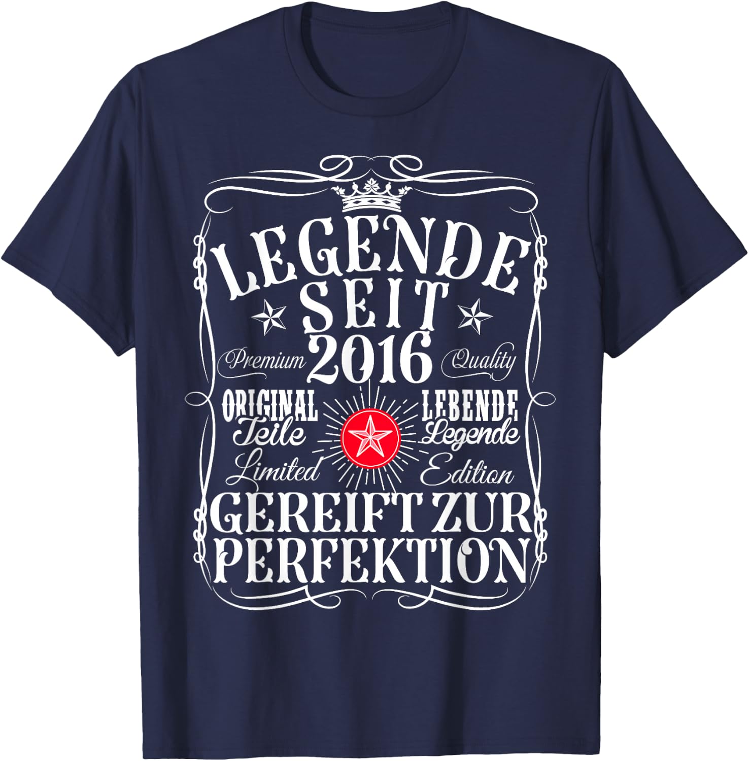 9th Birthday Girl Boy 9 Years 2016 Funny Gift , black T-Shirt - T-Shirt | Navy