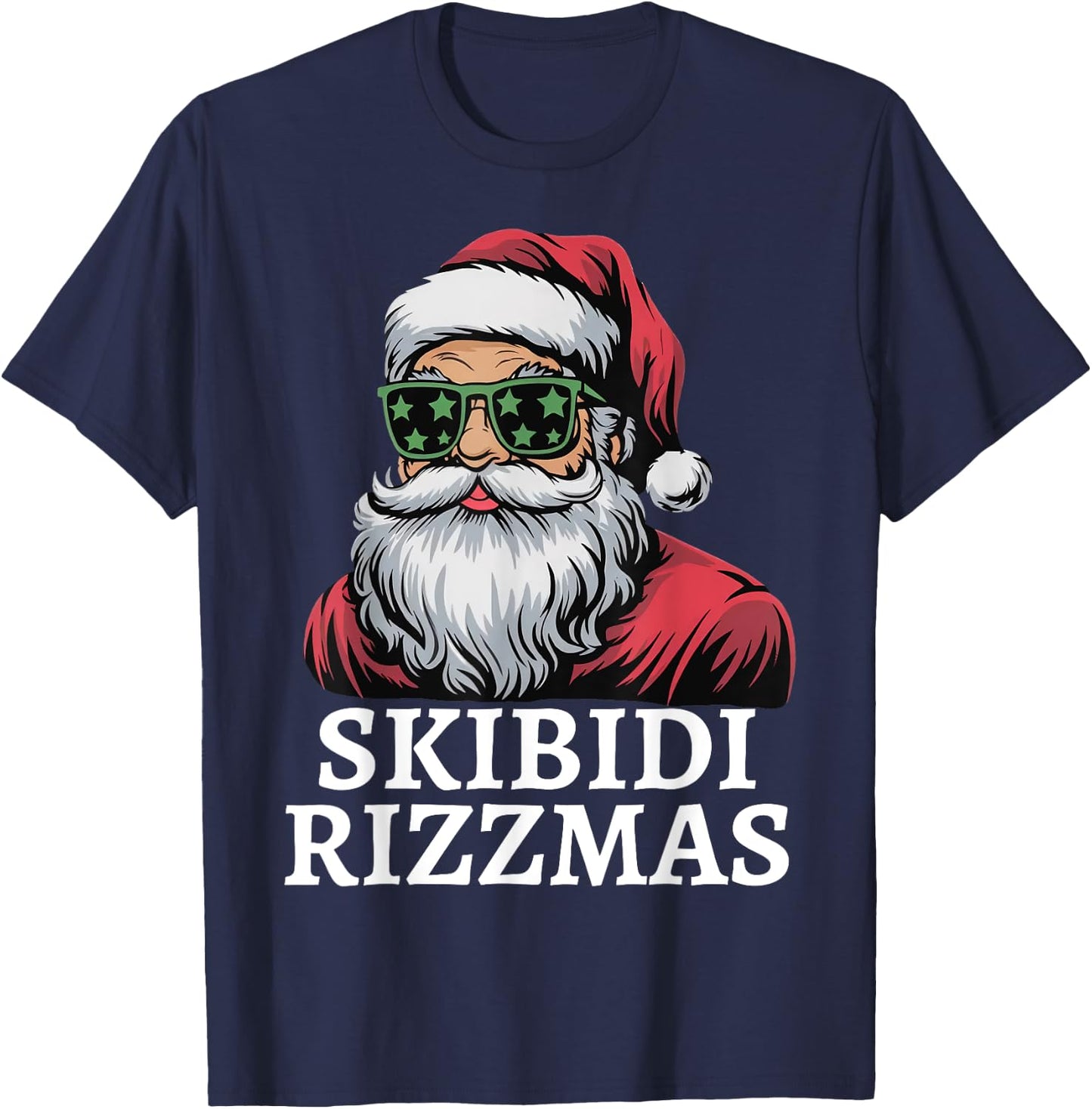 Skibidi Rizzmas Christmas Rizz Santa Charisma Teens Kids T-Shirt - T-Shirt | Navy