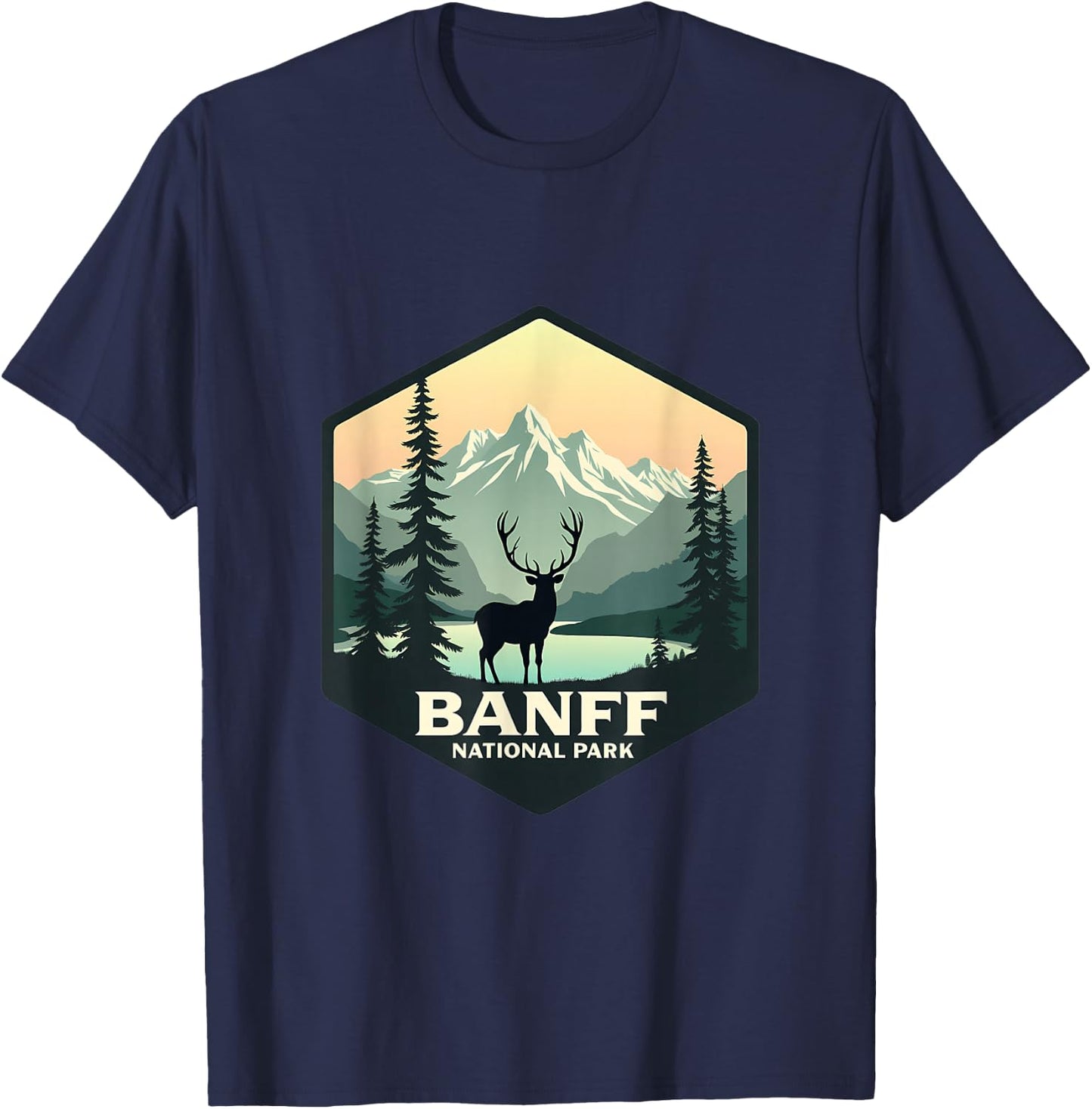 Banff National Park Adventure Scenic Wilderness T-Shirt - T-Shirt | Navy