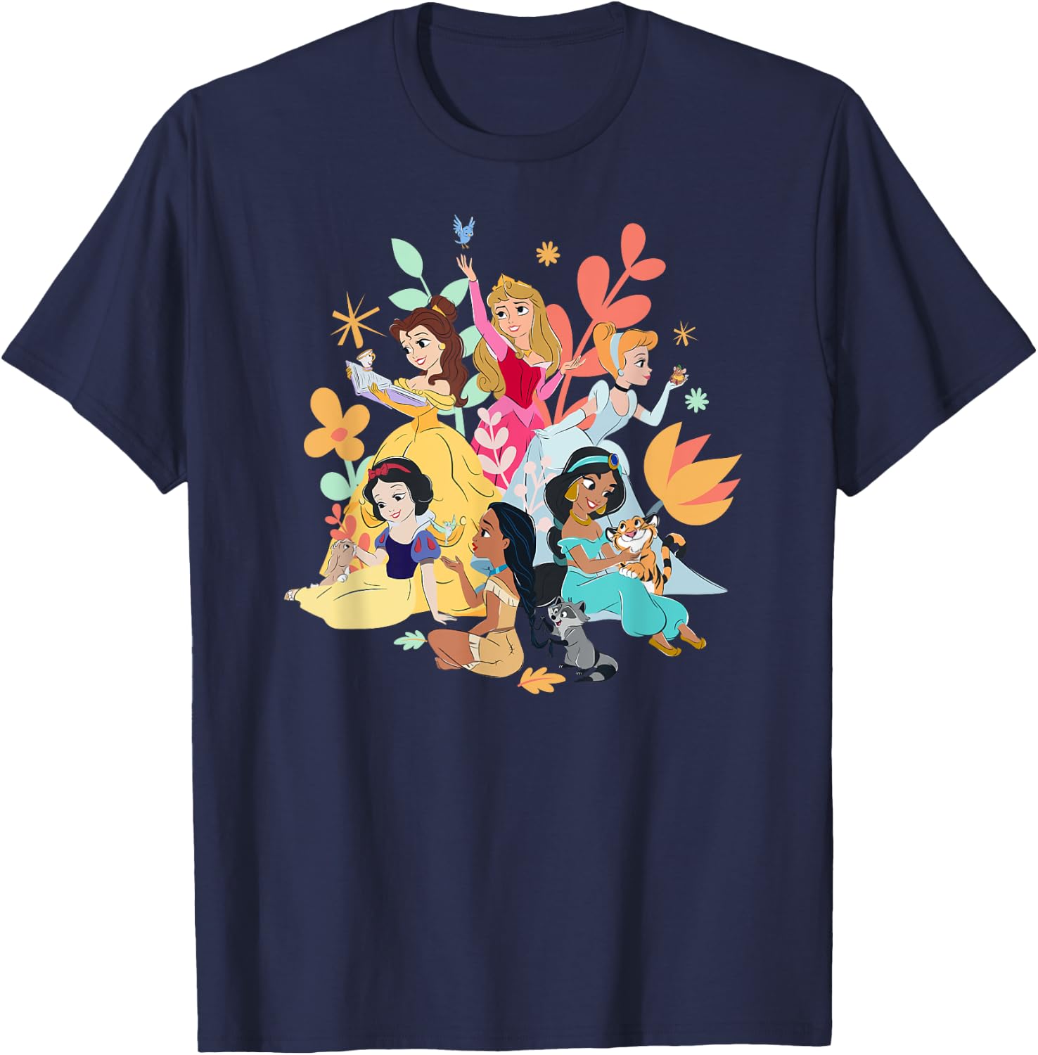Disney Princesses , Black, S T-Shirt - T-Shirt | Navy