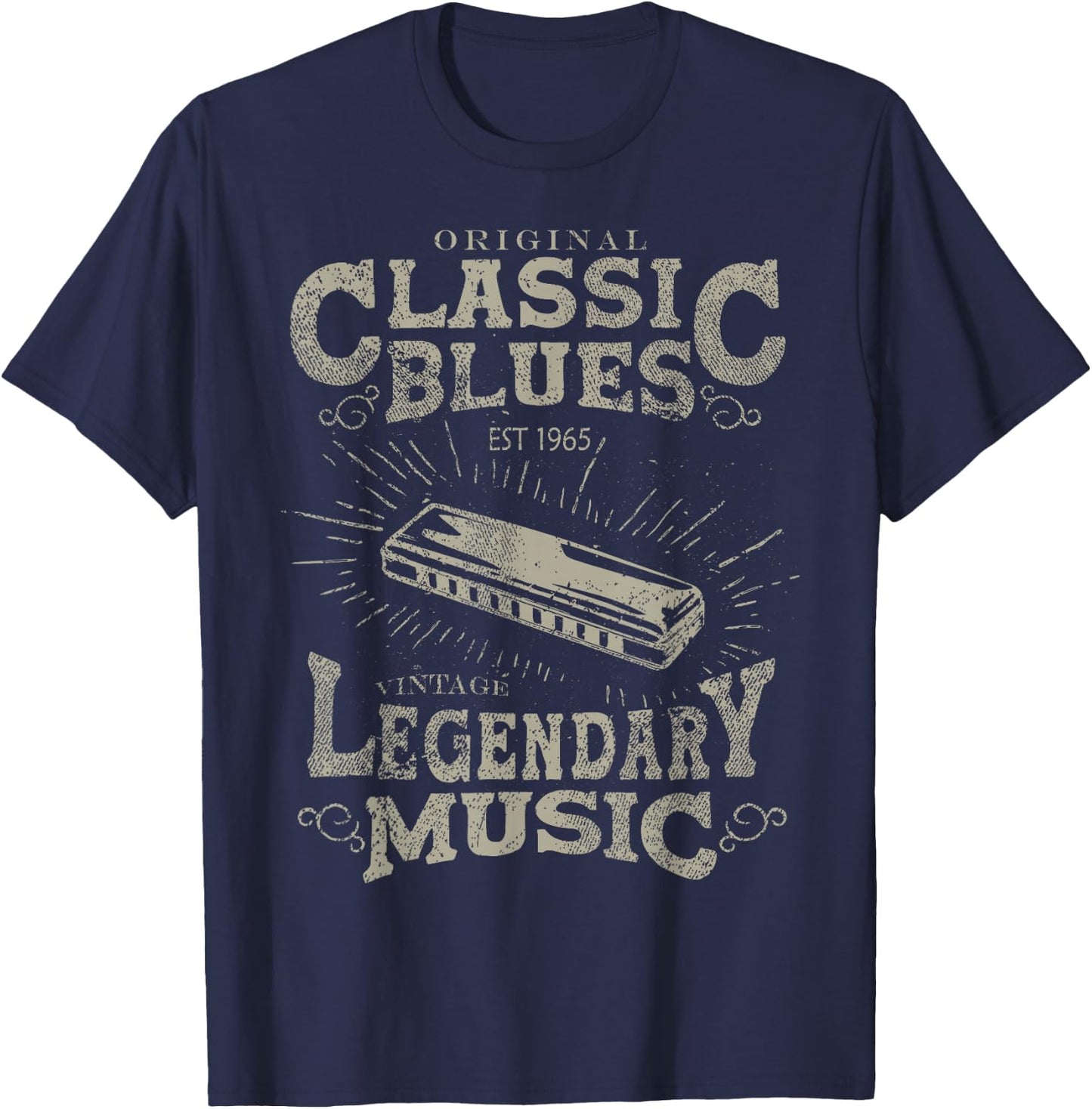 Liebhaber von Blues-Musikbands, Vintage-Gitarrenlehrer, lustiger Blues T-Shirt - T-Shirt | Navy
